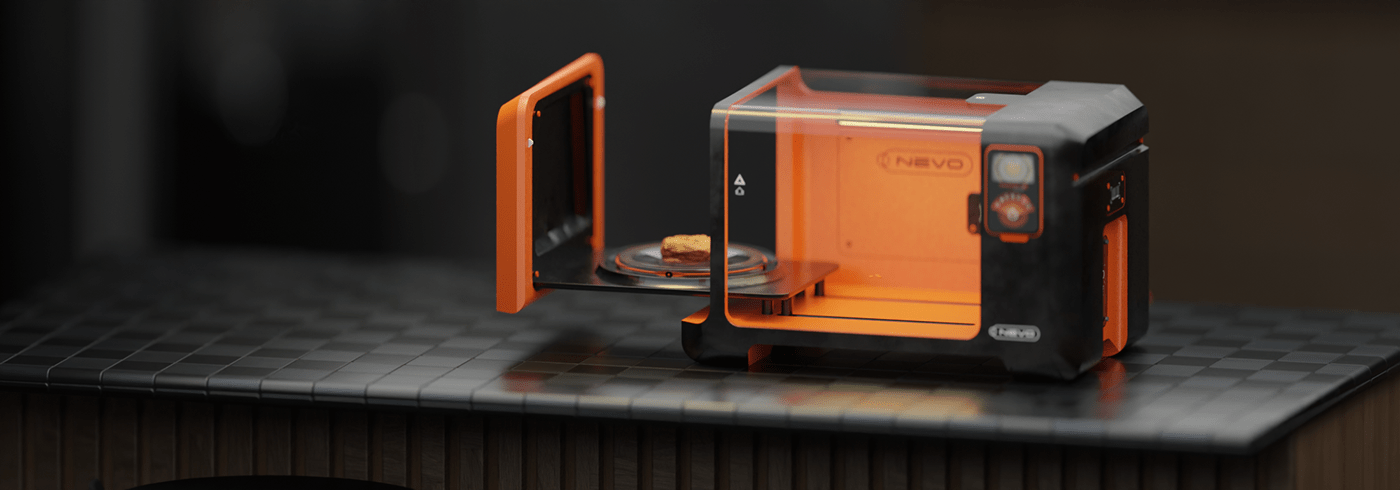 3d，industrial design，Interior design，modern，Model，visualization，Microwave Oven，