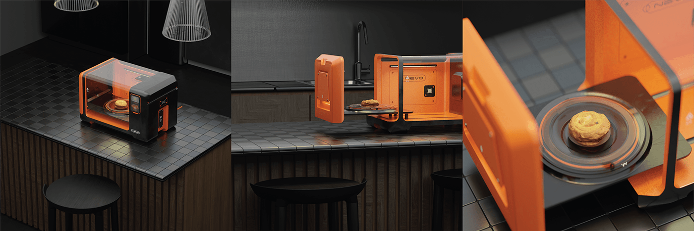 3d，industrial design，Interior design，modern，Model，visualization，Microwave Oven，