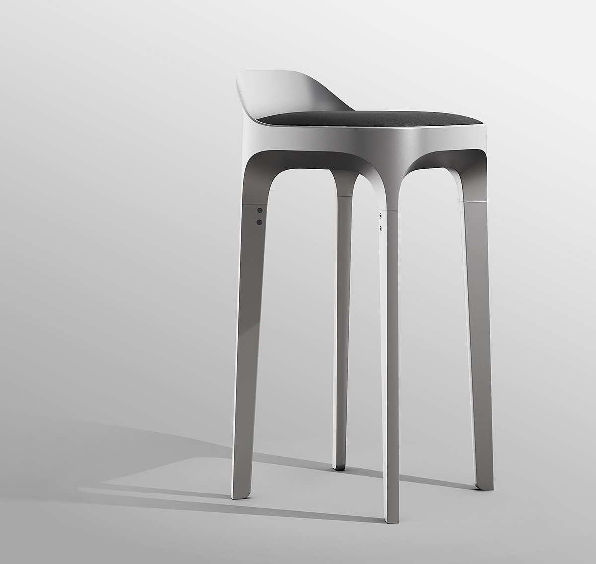 Hew Stool，chair，Metal，wood，Visual contrast，