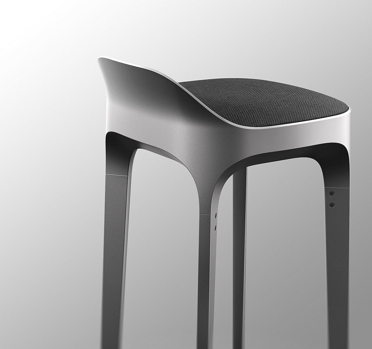 Hew Stool，chair，Metal，wood，Visual contrast，