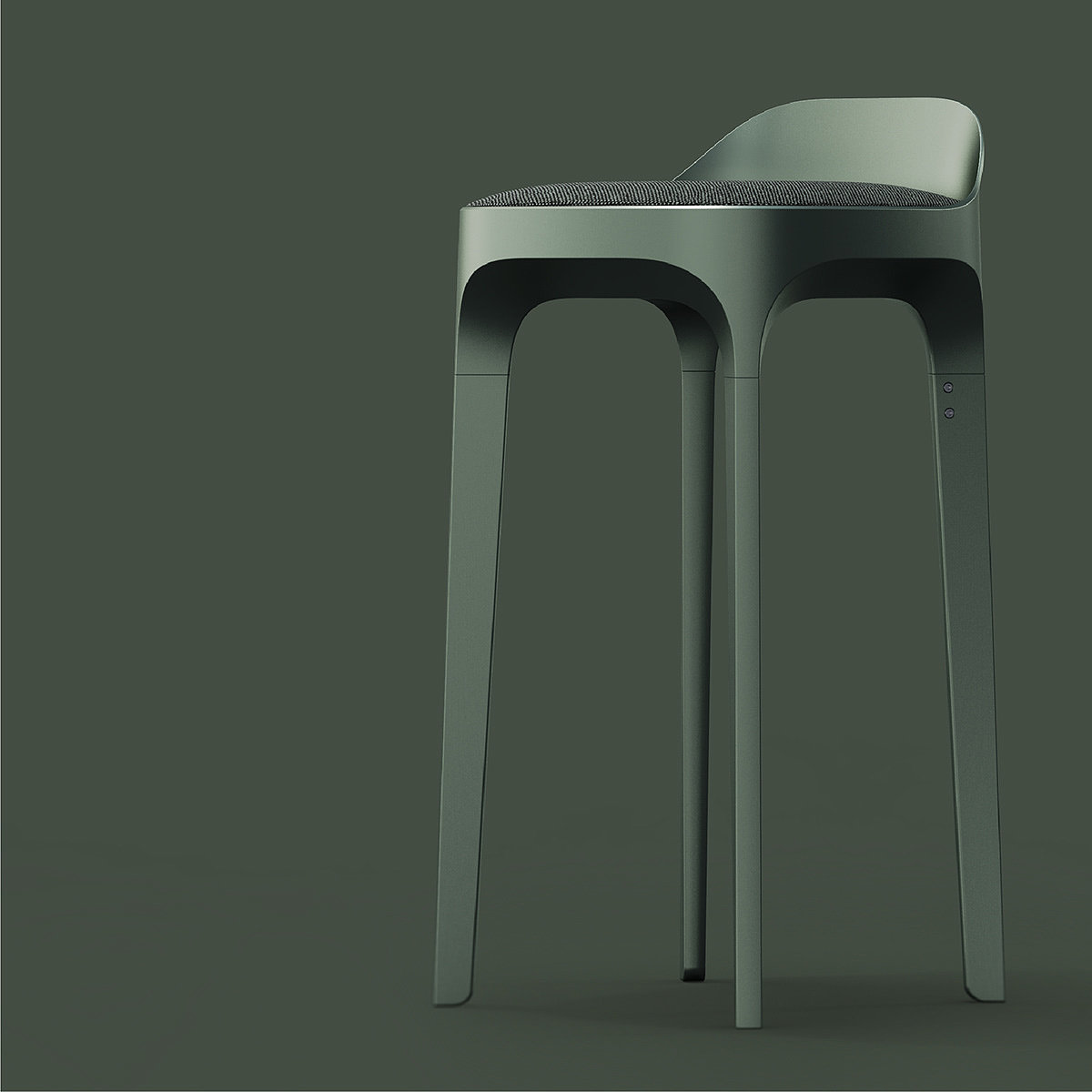 Hew Stool，chair，Metal，wood，Visual contrast，