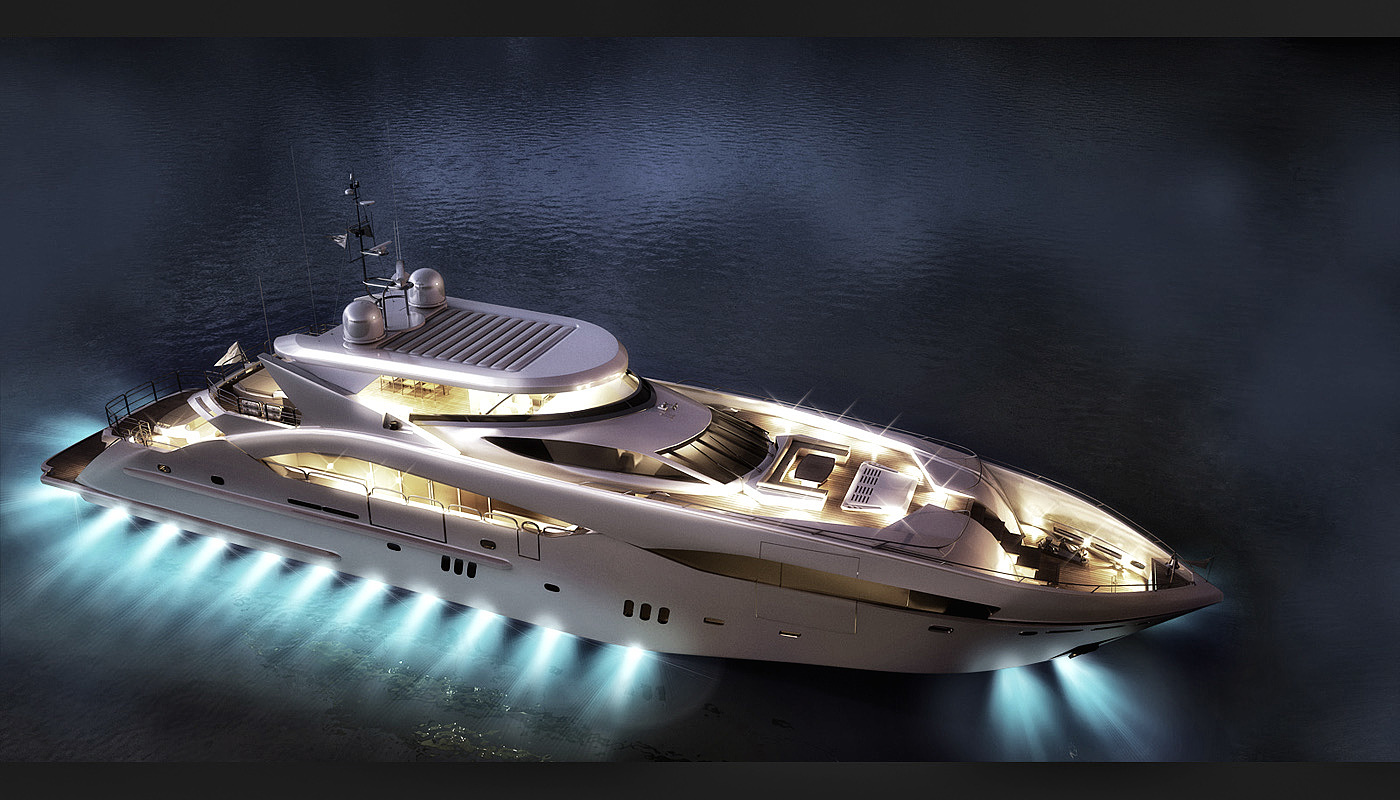 游艇，3D 模型，superyacht，