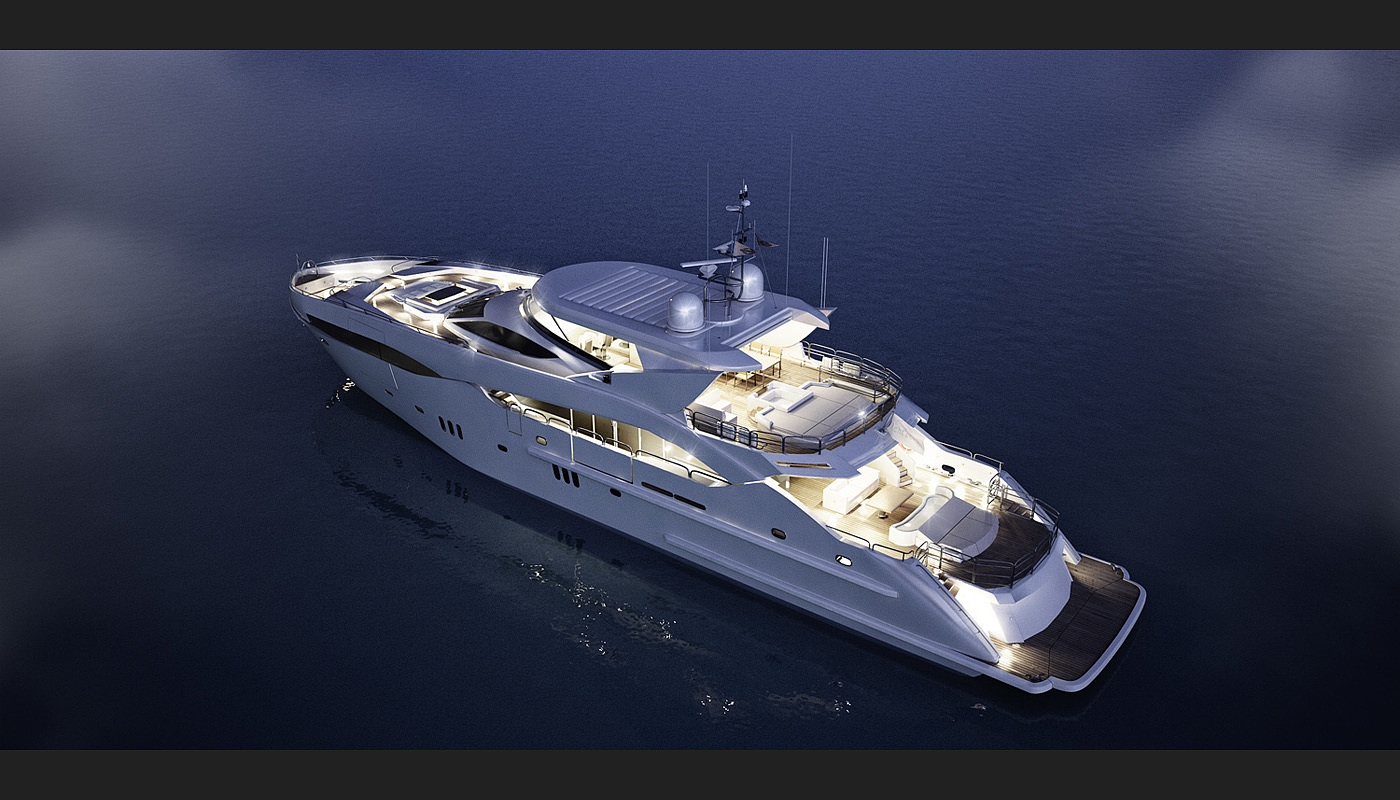 游艇，3D 模型，superyacht，