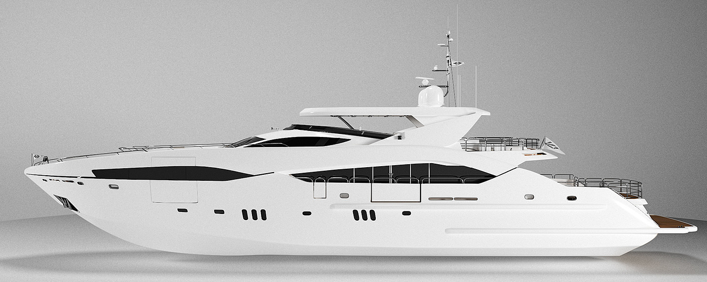 游艇，3D 模型，superyacht，