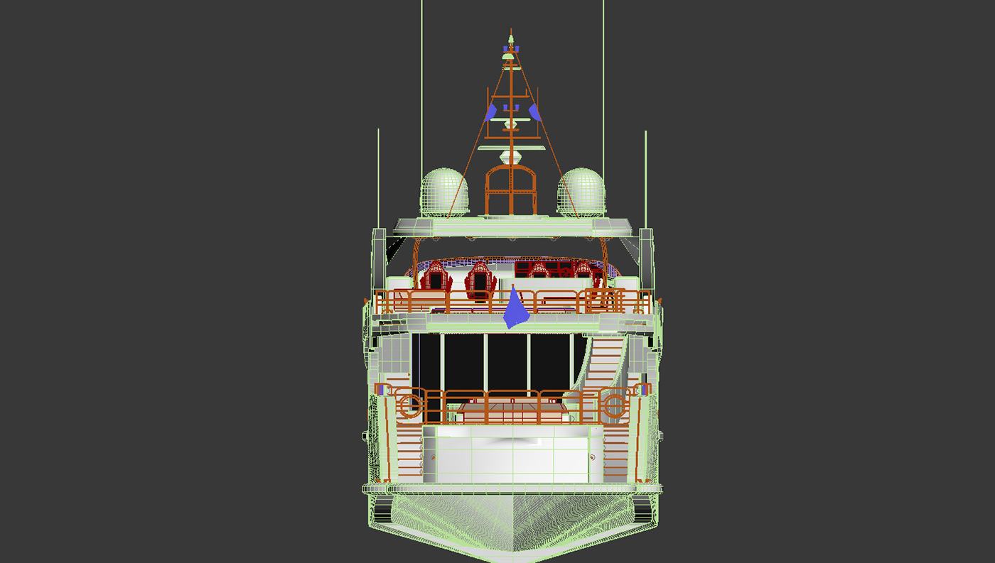 yacht，3D model，superyacht，