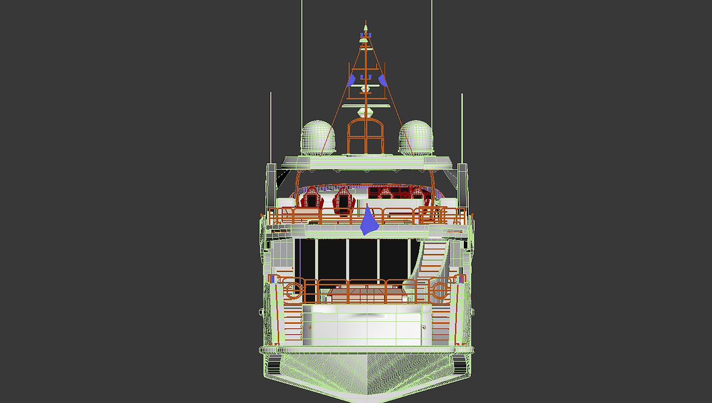 游艇，3D 模型，superyacht，