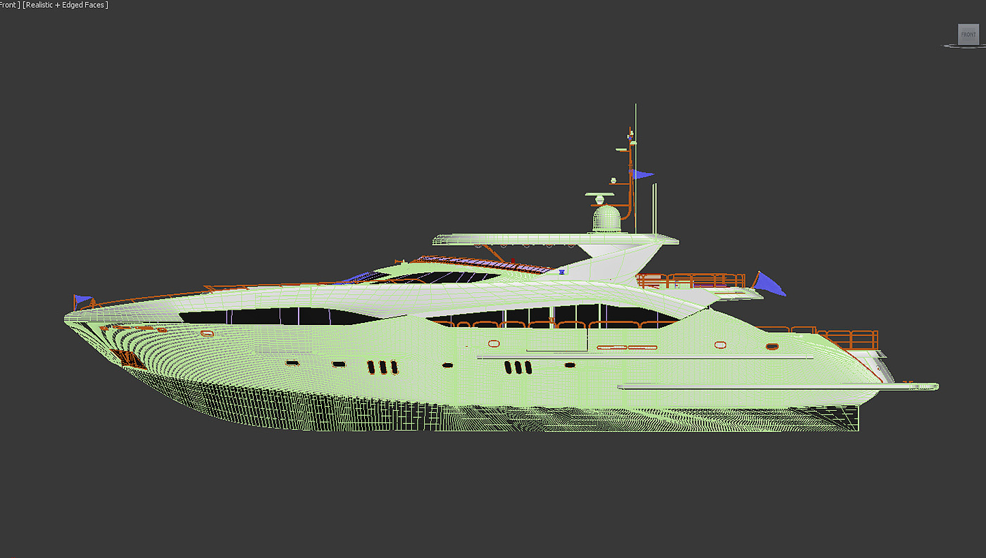 游艇，3D 模型，superyacht，