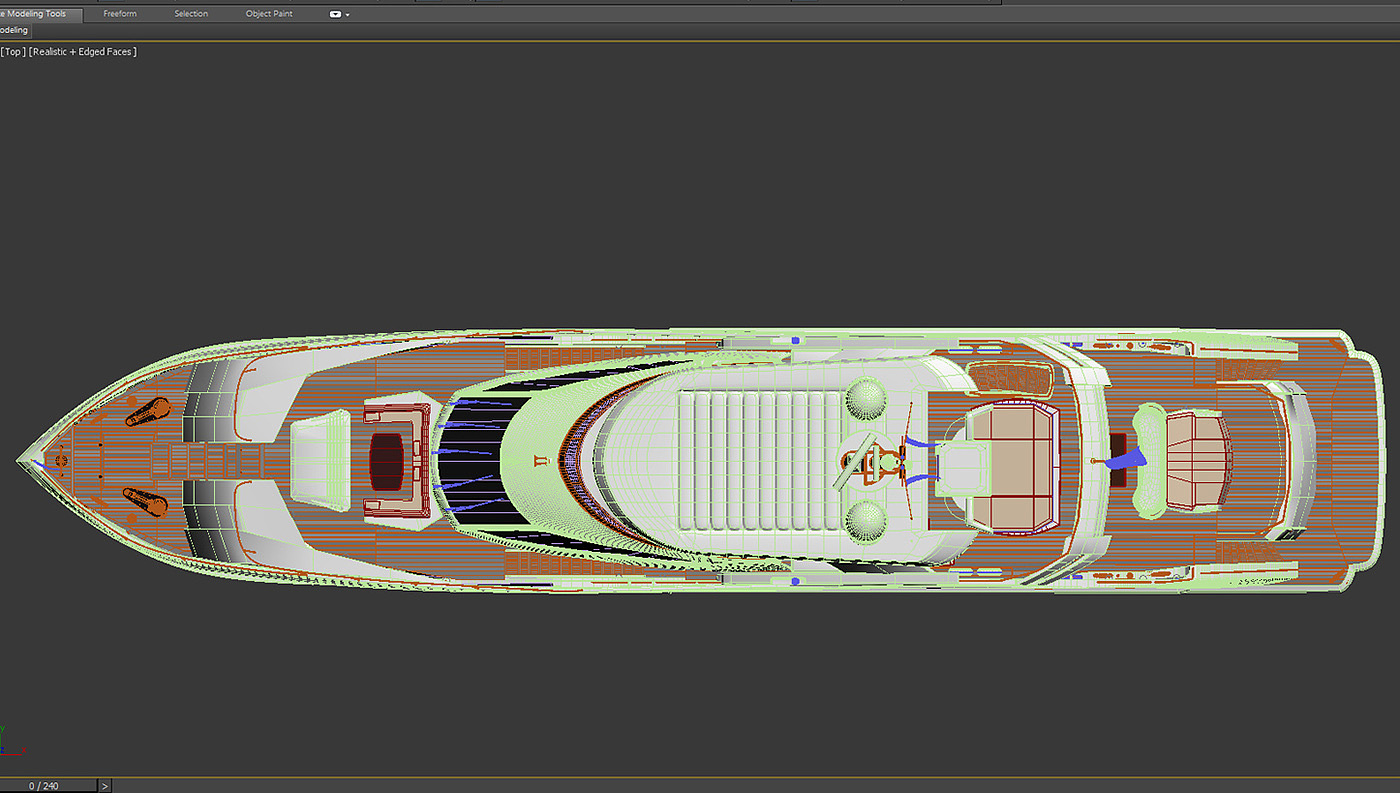 游艇，3D 模型，superyacht，