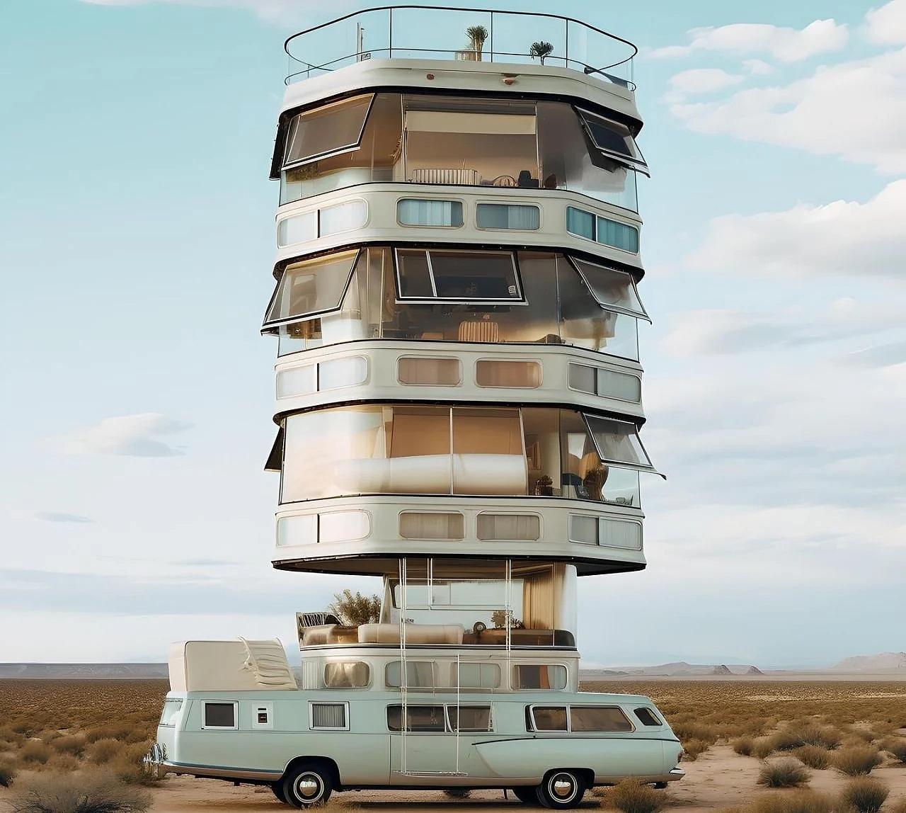 vehicle，Touring car，multi-storey，