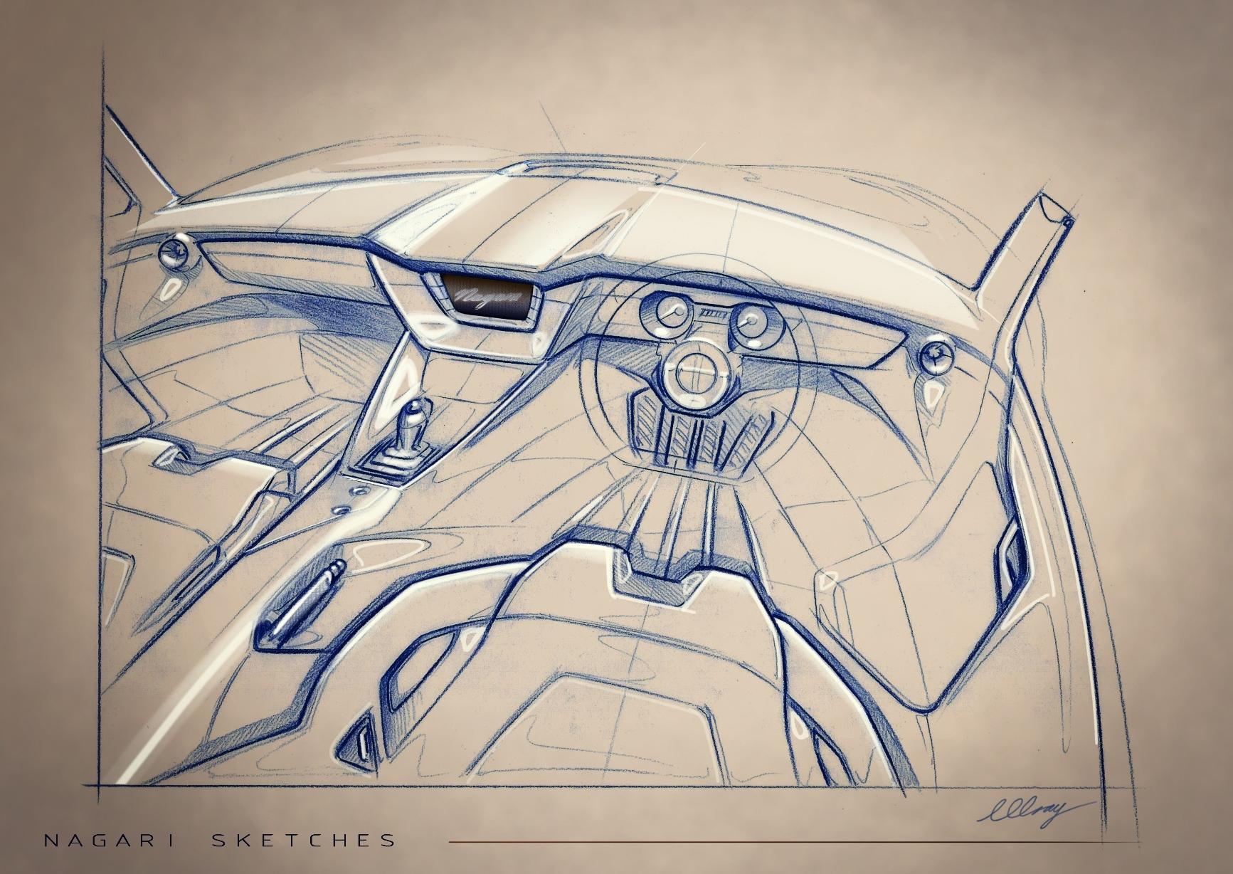 Automatic design，sketch，Bolwell Nagari，Hand drawn car，