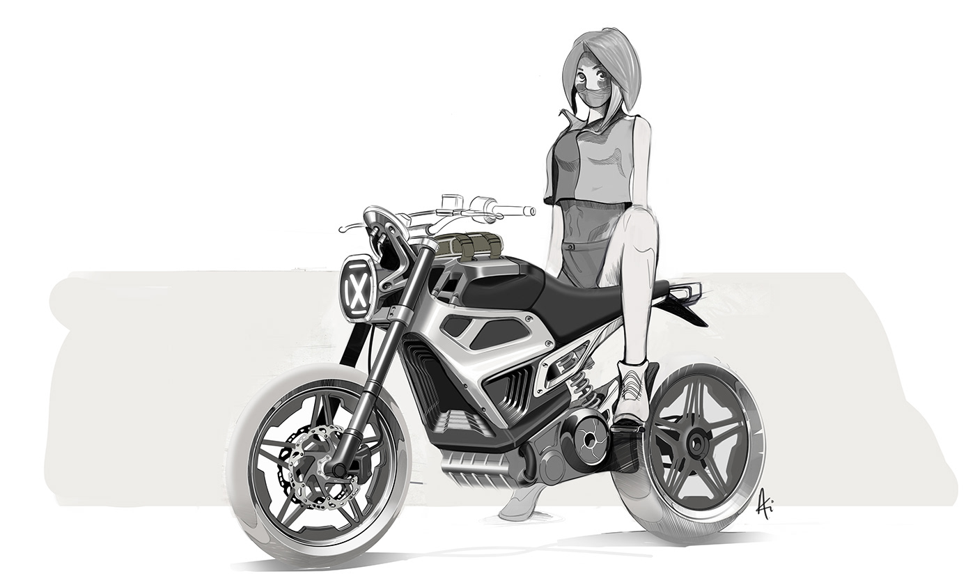 motorcycle，Sketch，locomotive，