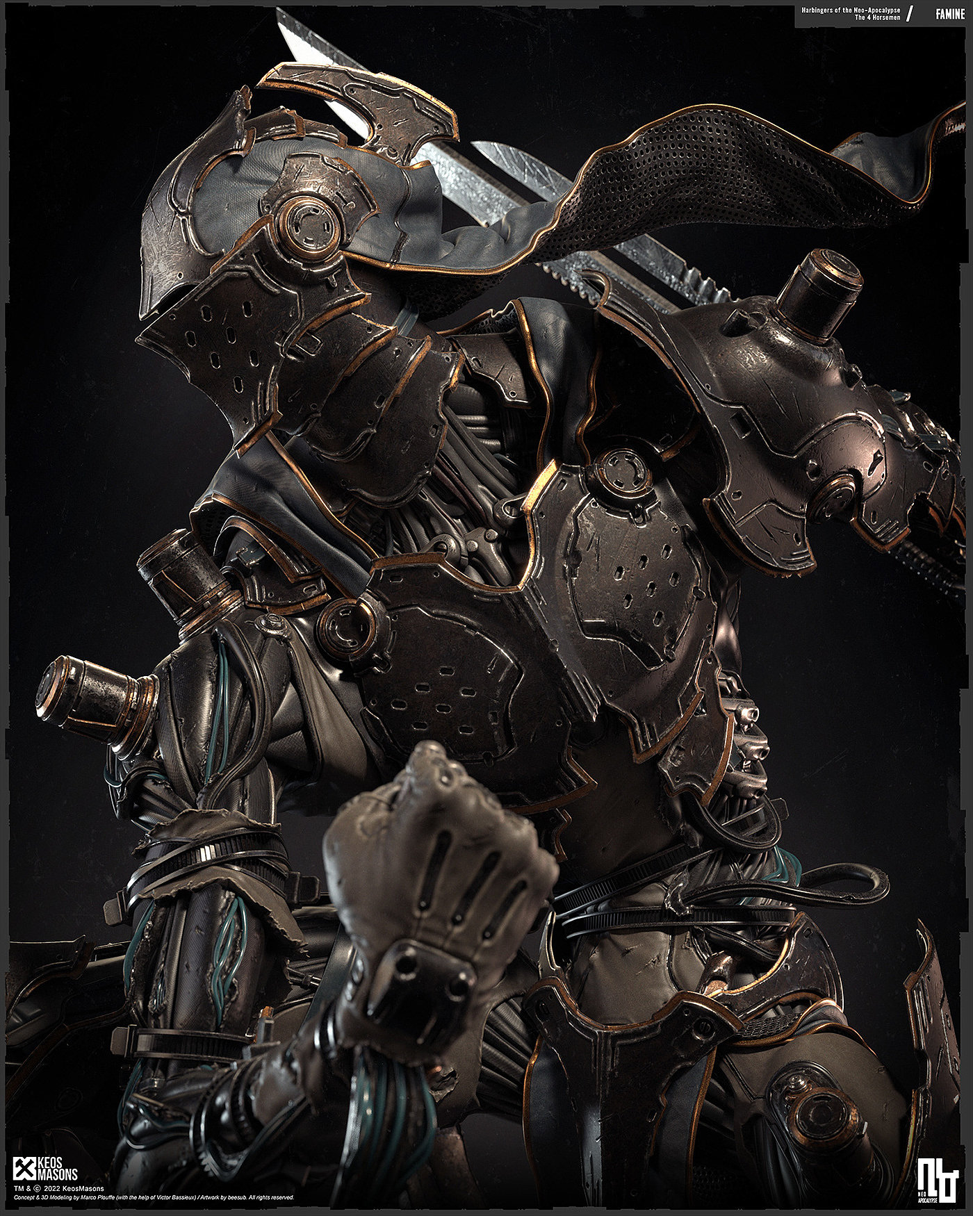 knight，robot，Futurism，