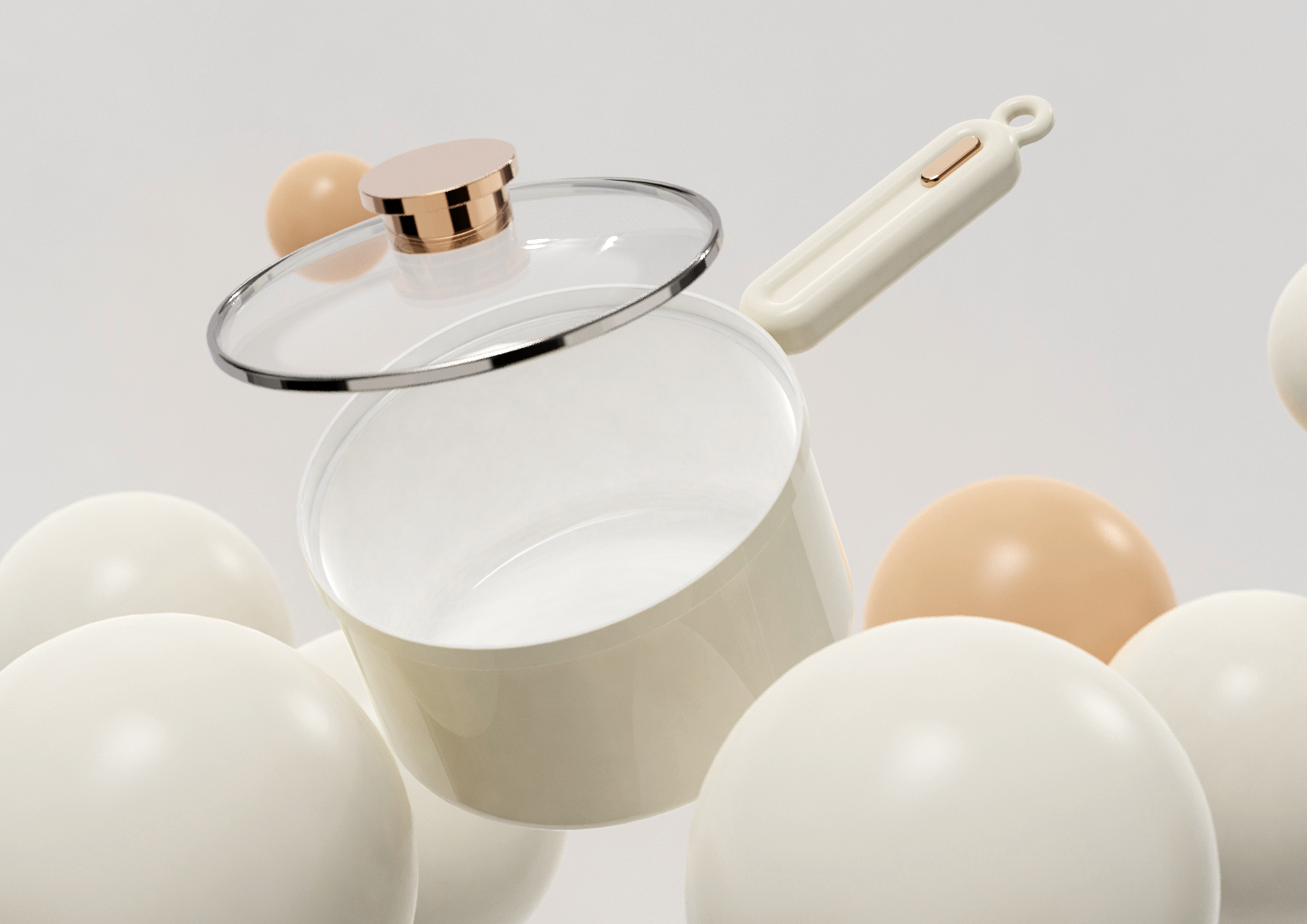 Khaki, round, warm，