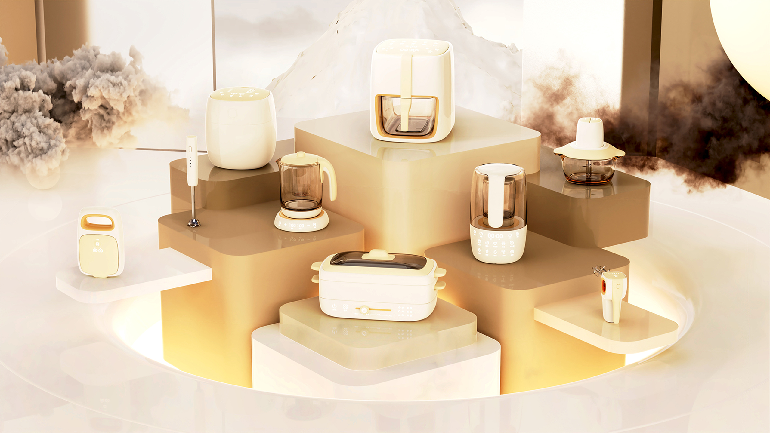 sample reels，small home appliances，Cosmetic mirror，Electric scooter，yacht，product design，industrial design，