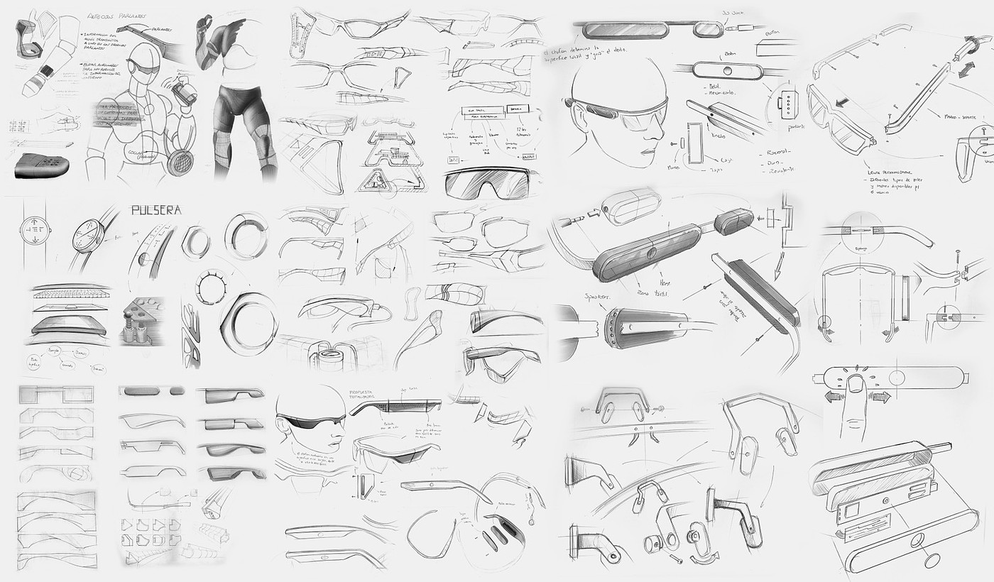 Special glasses for the blind，Interaction design，intelligence，sketch，