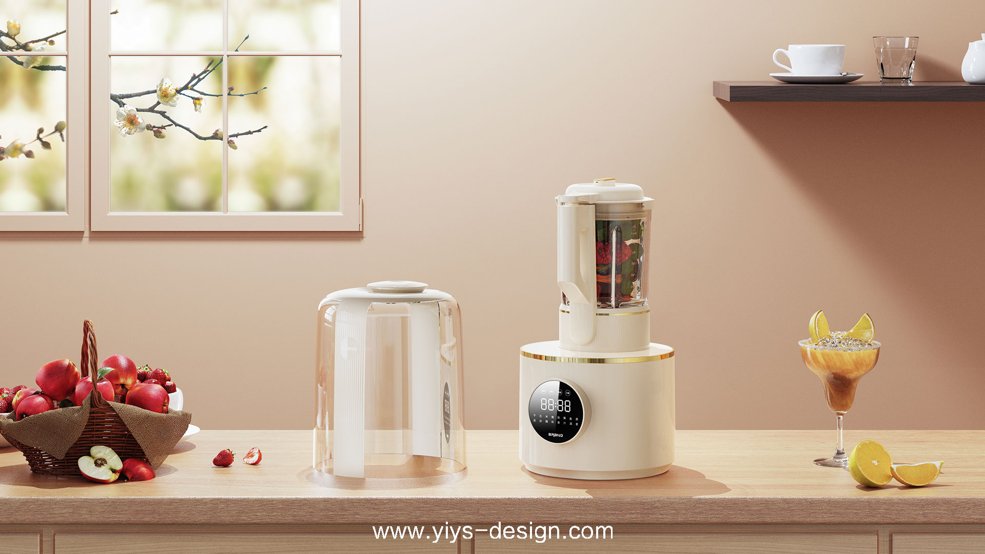 Small appliances appearance，Wall breaker，Different element design，