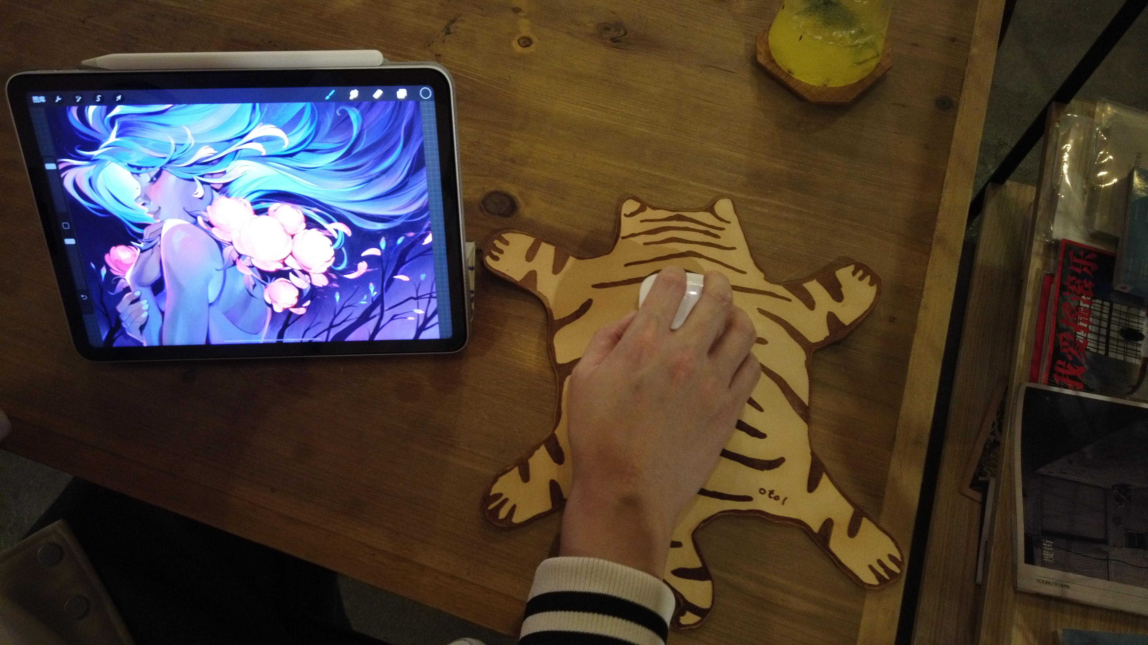 Mouse pad, cowhide, vegetable tanned leather, creative, design，