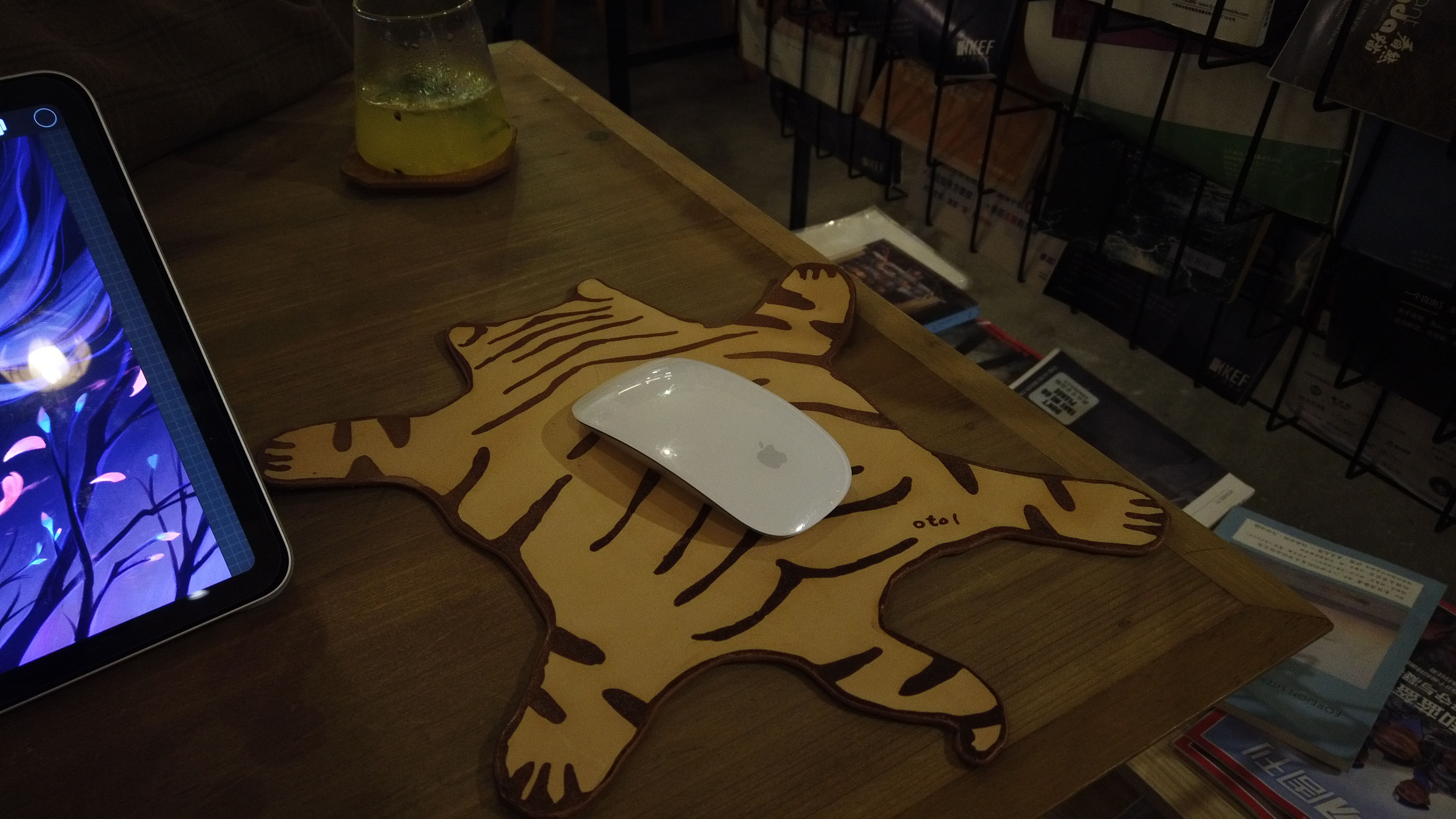 Mouse pad, cowhide, vegetable tanned leather, creative, design，