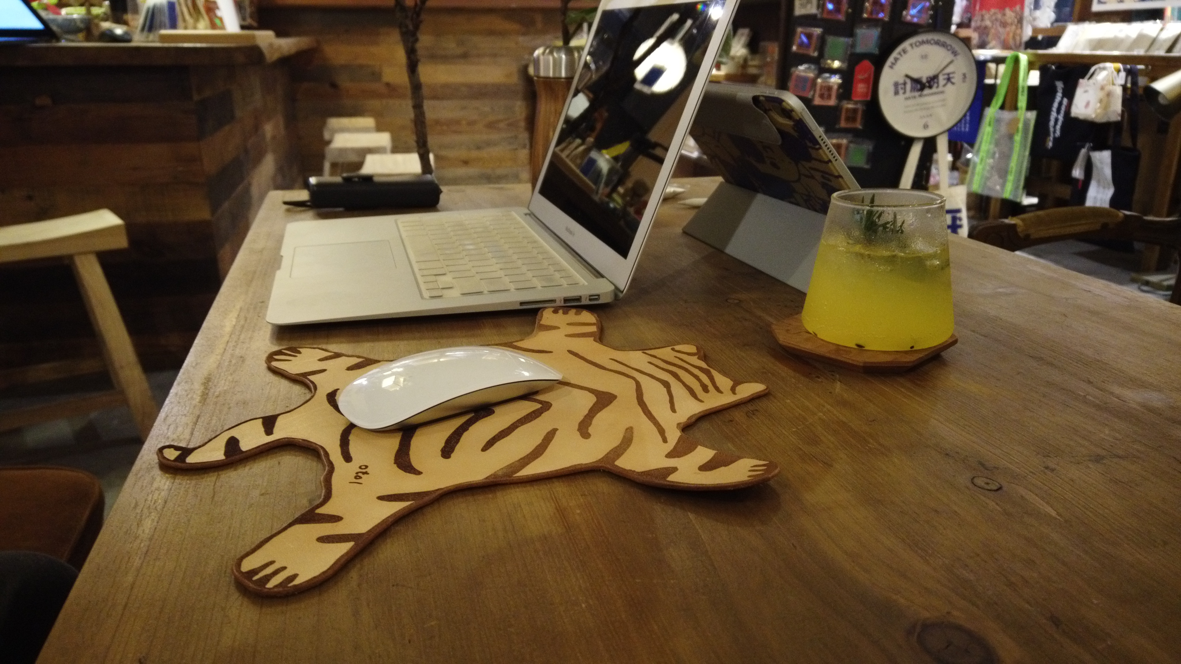 Mouse pad, cowhide, vegetable tanned leather, creative, design，