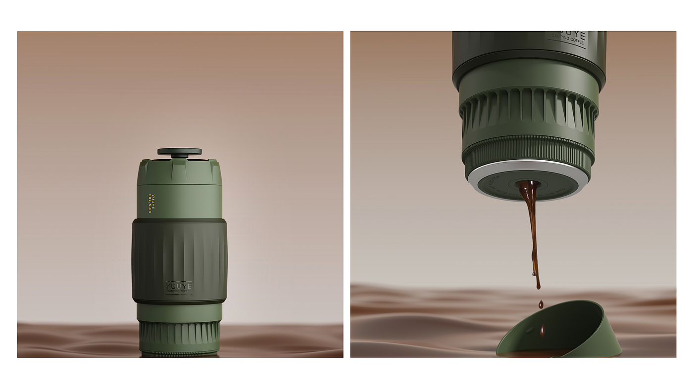 kyehsot，Render，product design，Camping Outdoor，Coffee machine，A touch，modeling，industrial design，