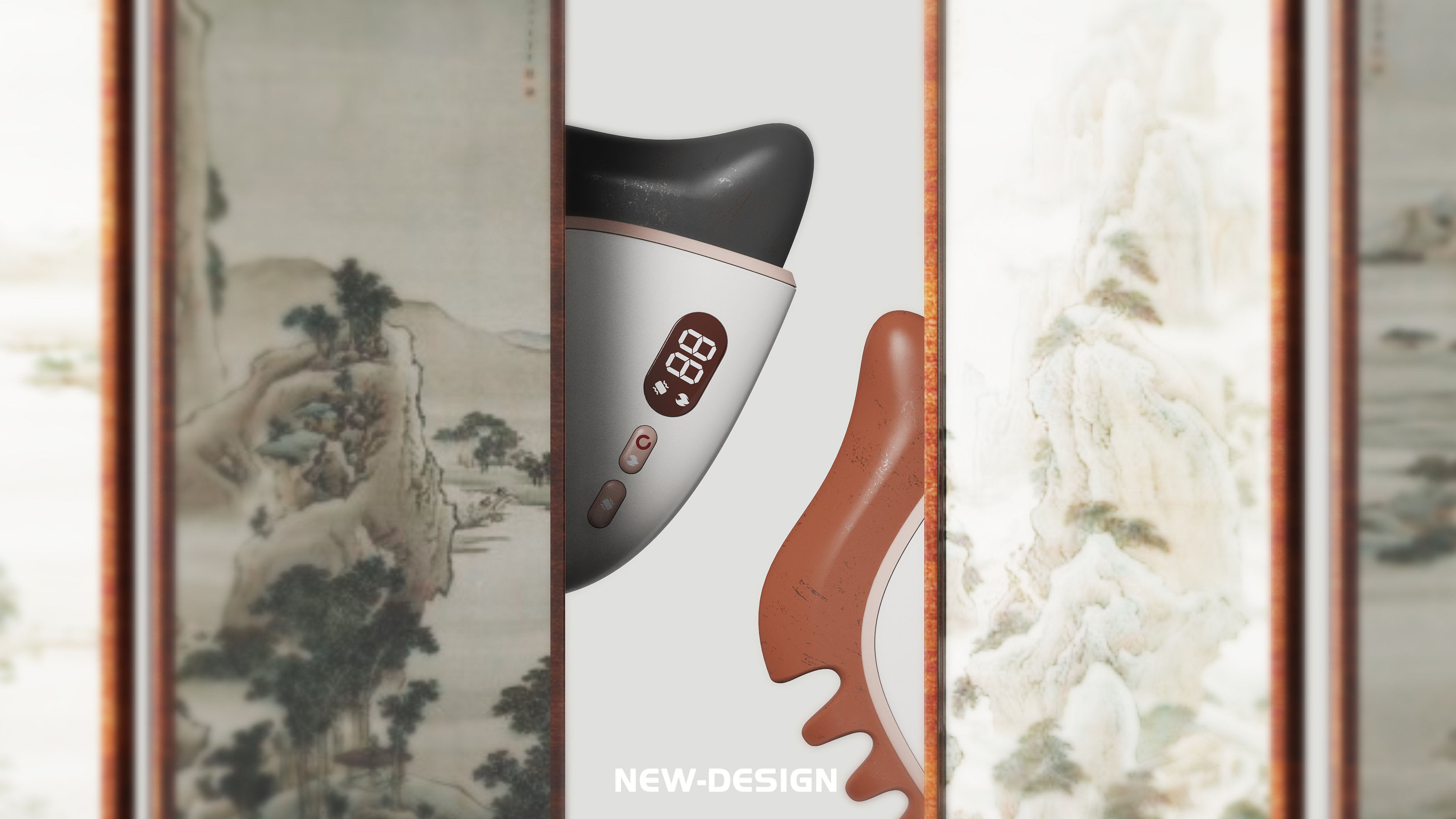 多功能,刮痧按摩,中医理疗,医疗器械,大健康,工业设计