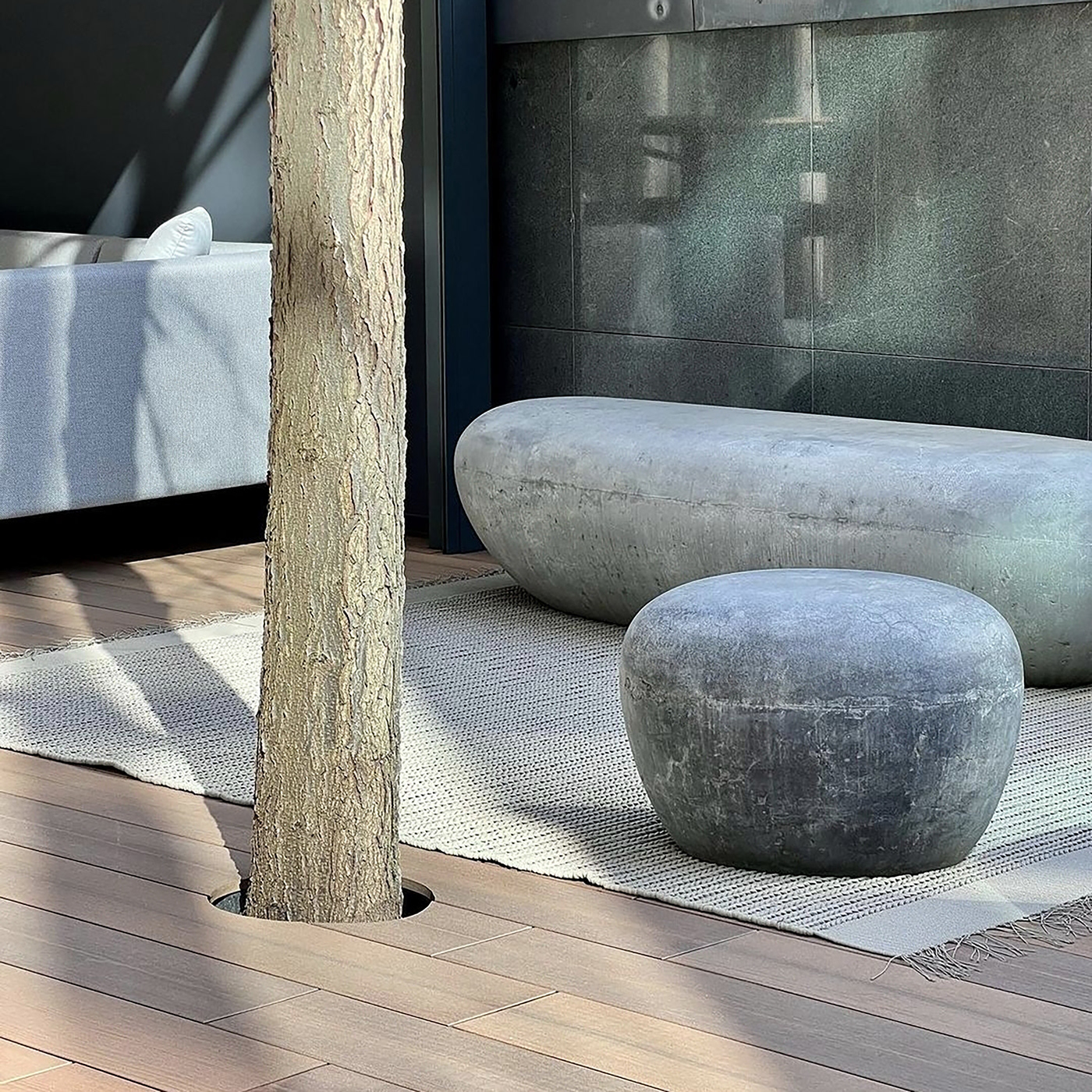 bench，concrete，curve，texture，