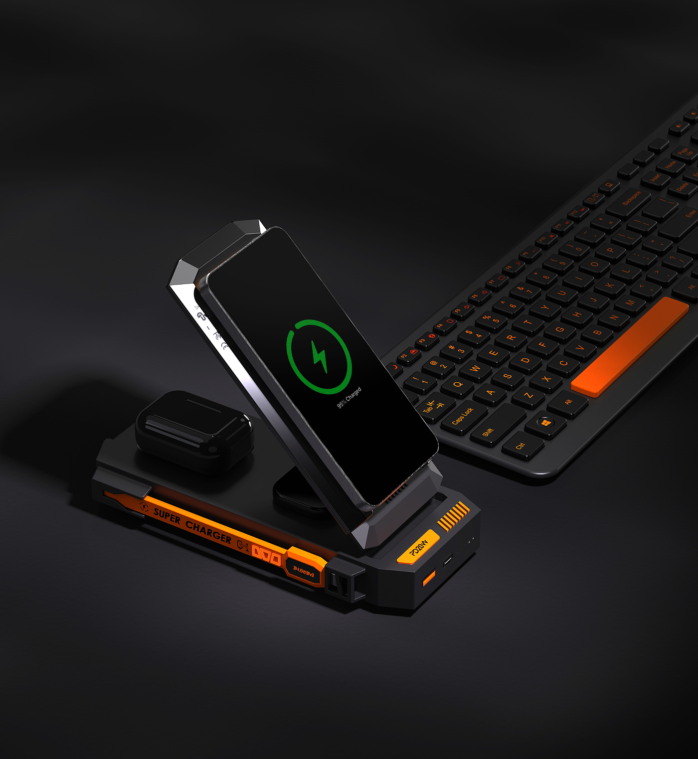 Cyberpunk，Mobile charging，portable battery，portable source，Apple charging，Magnetic suction charging，