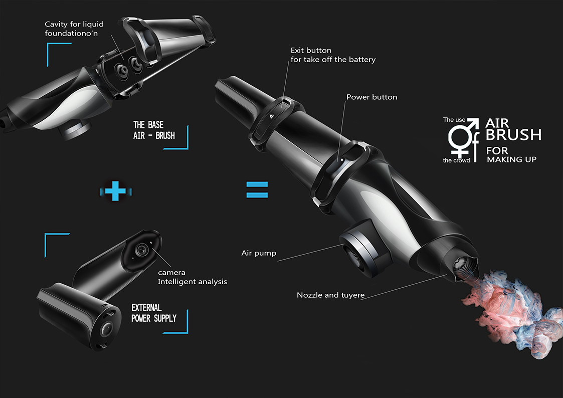 Men's beauty，Makeup spray gun，HD Makeup，pen，Liquid Foundation，Bionics Design ，