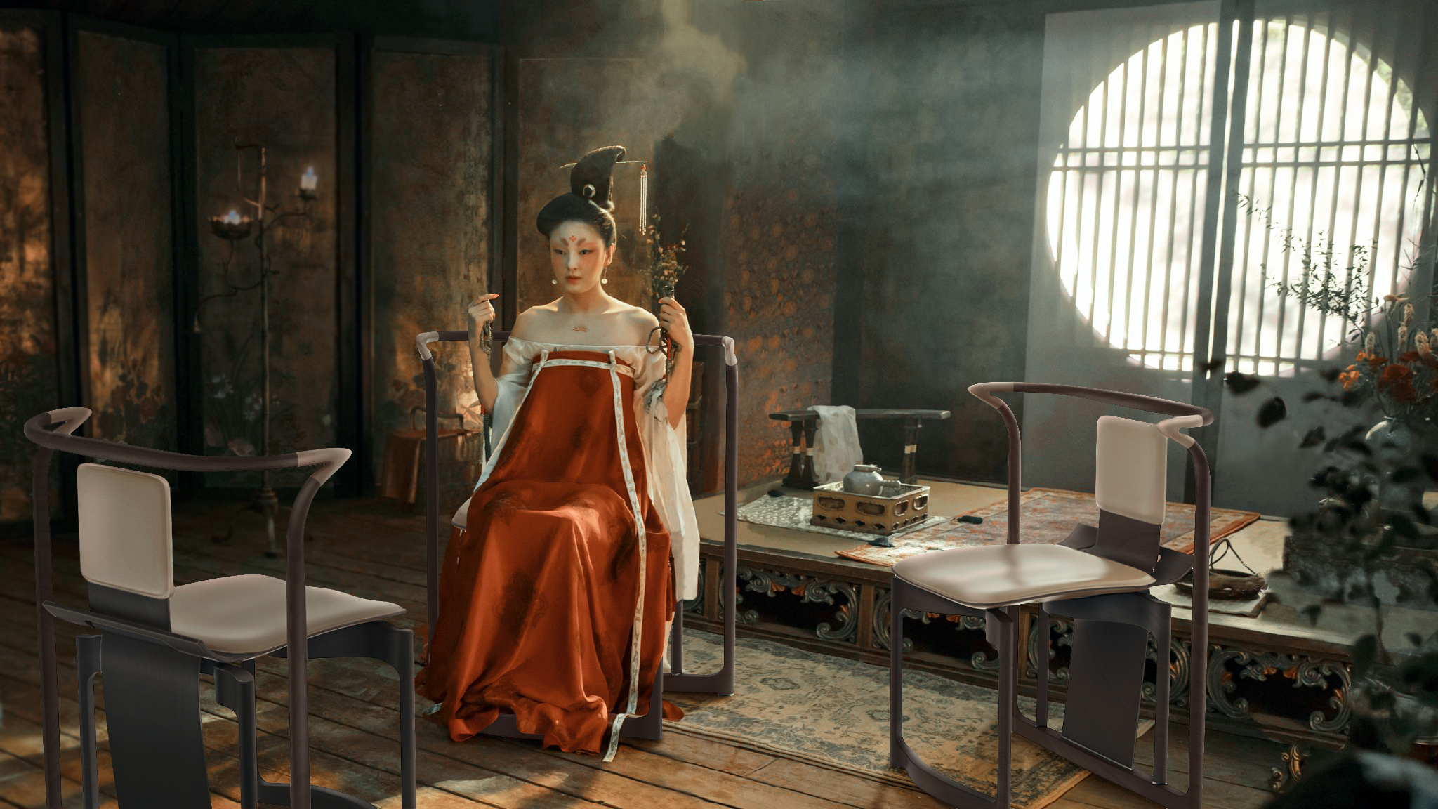 New Chinese style，Seat design，