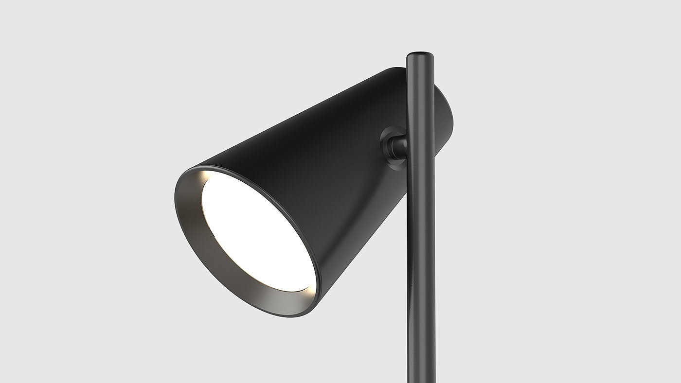 Desk lamp，Minimalism，black and white，