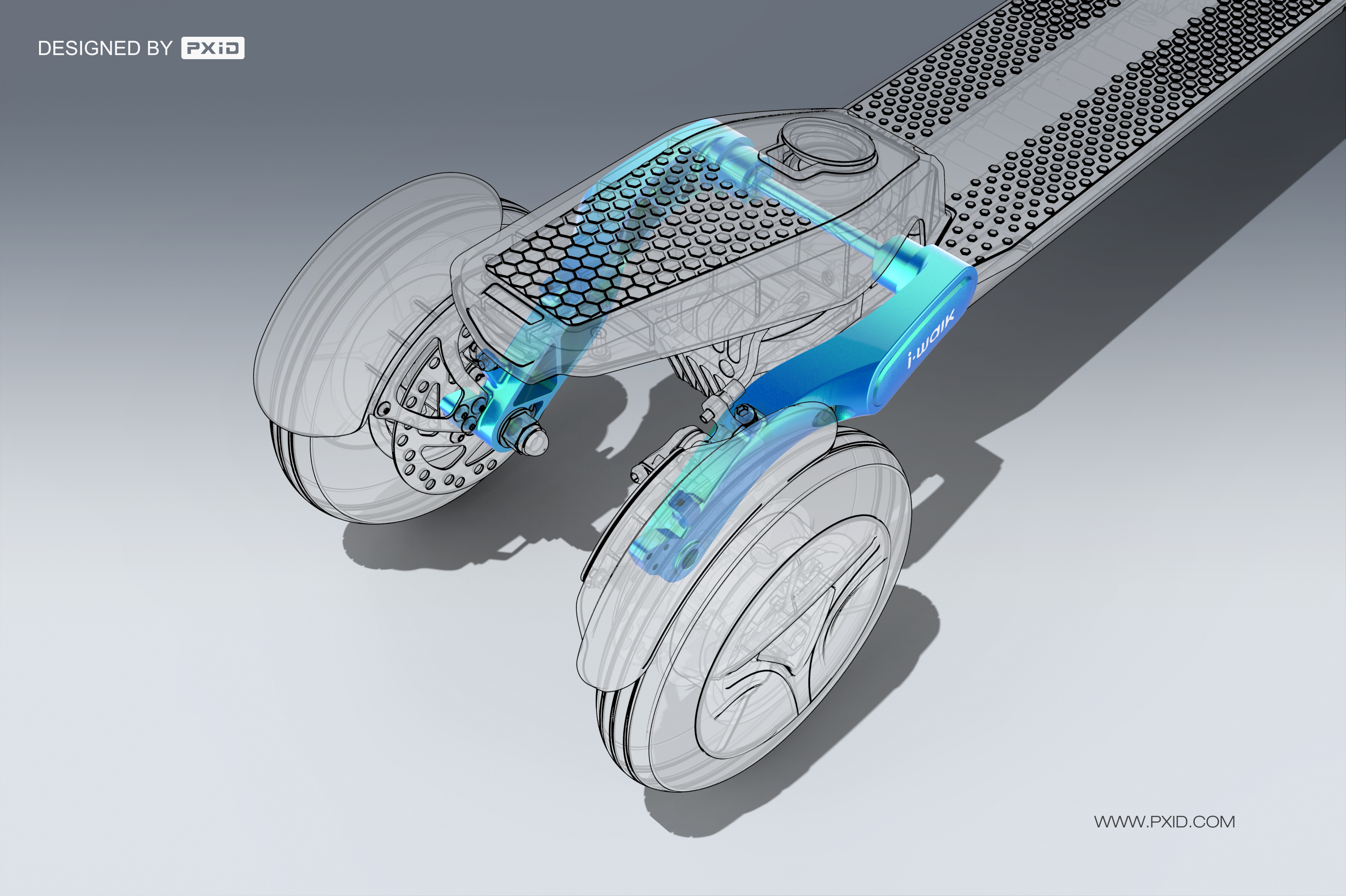 Design of electric scooter，Scooter design，Balance car design，Design of walking tools for the elderly，pxid，Product oriented industrial design，