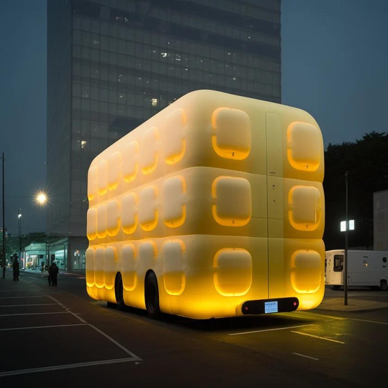 Multi-storey bus，yellow，originality，conceptual design，