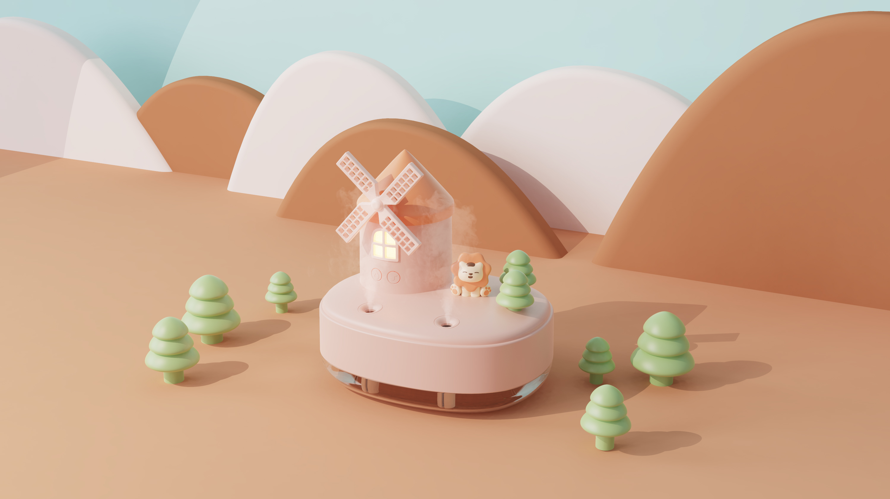 Humidifier, windmill, cute，