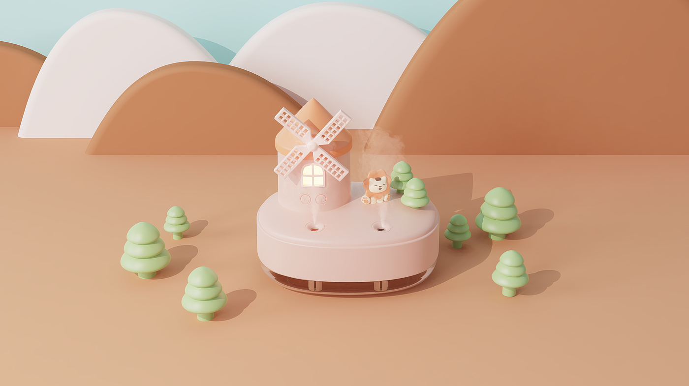 Humidifier, windmill, cute，