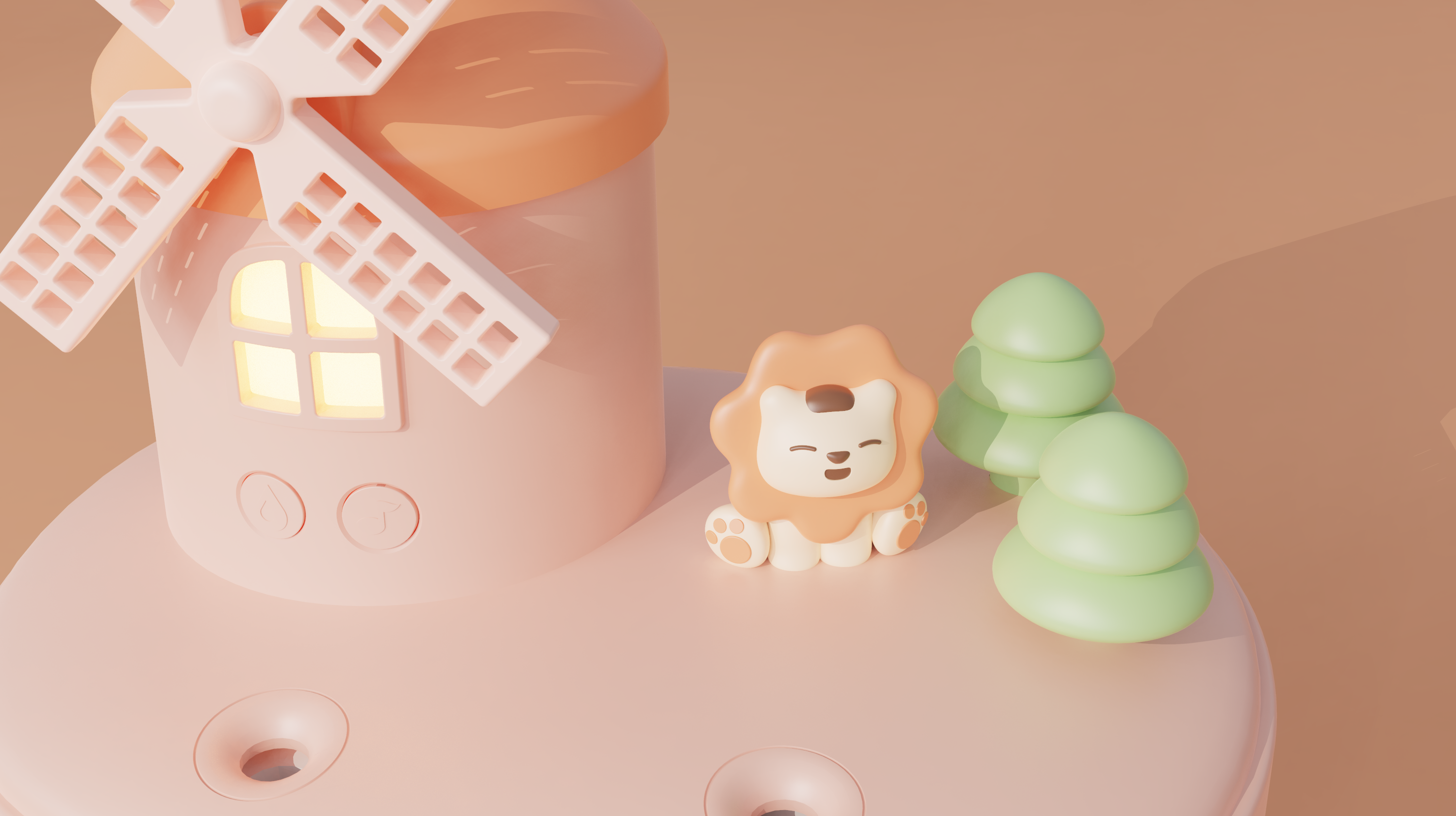 Humidifier, windmill, cute，