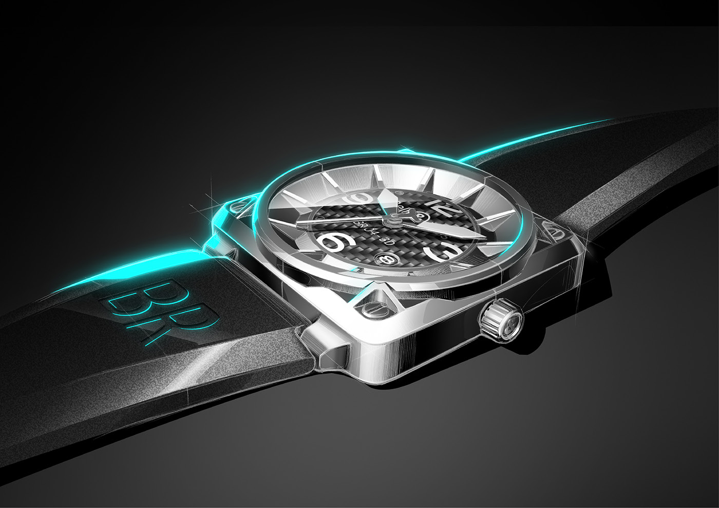 Metal，Pilot Watch，modeling，