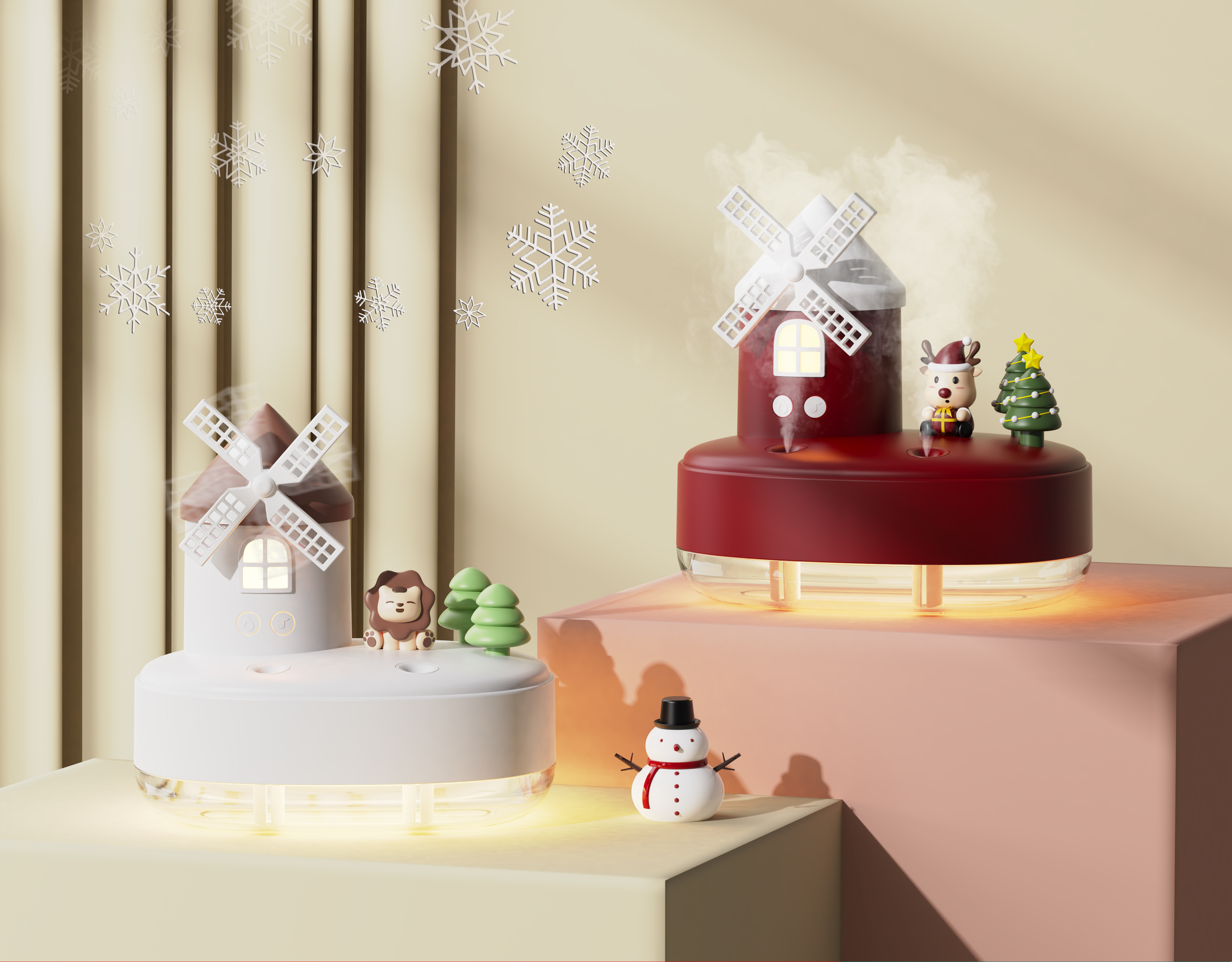 Humidifier, windmill, cute，