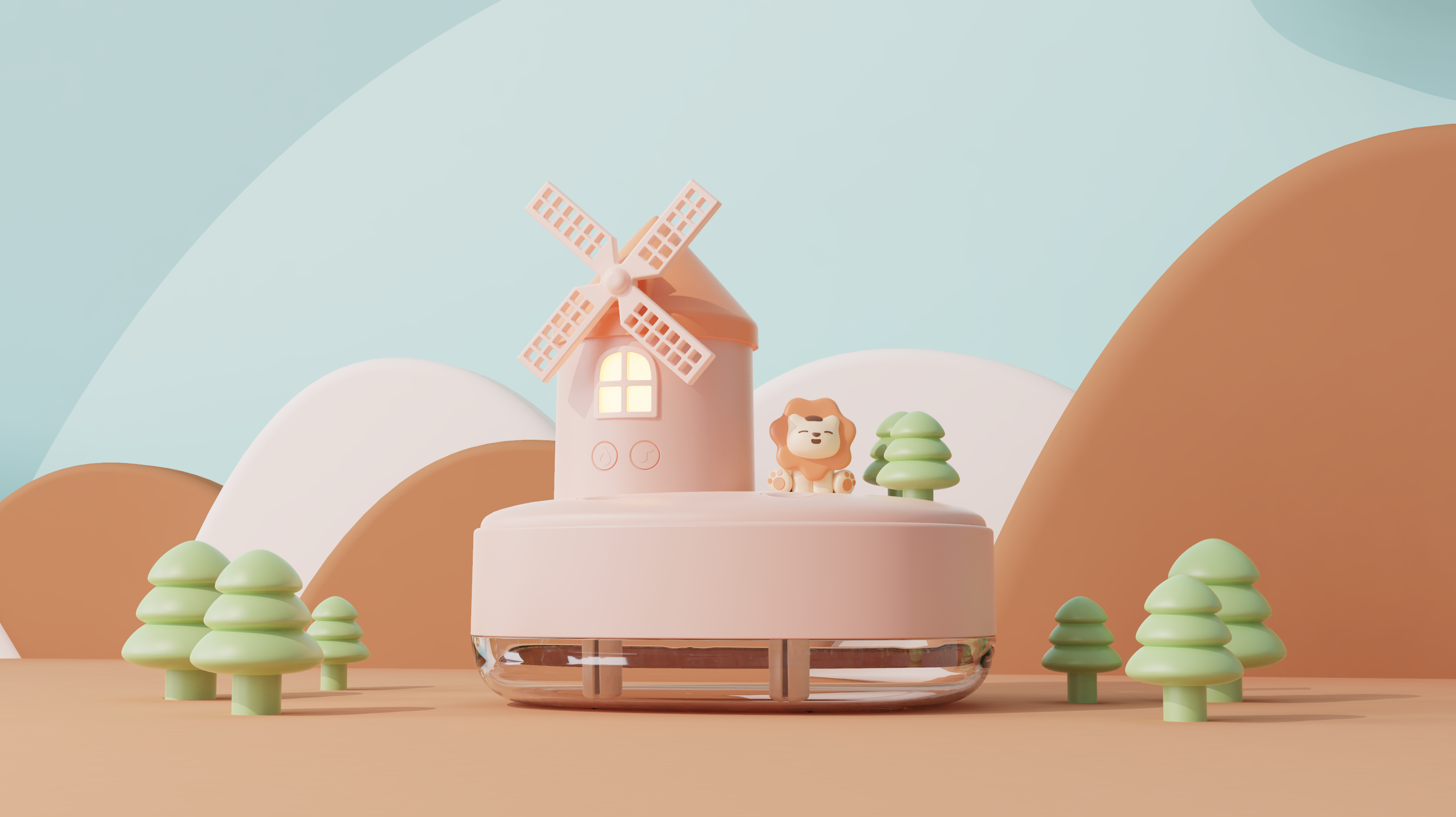 Humidifier, windmill, cute，