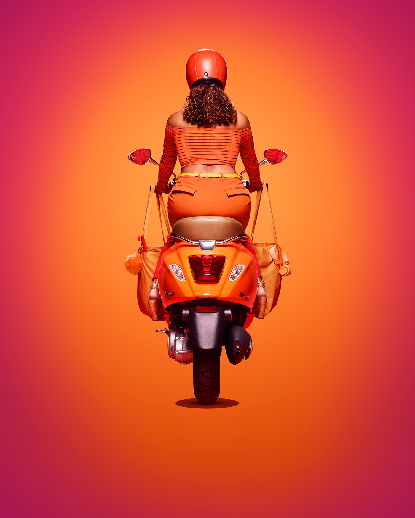 Color matching，motorcycle，Poster style，