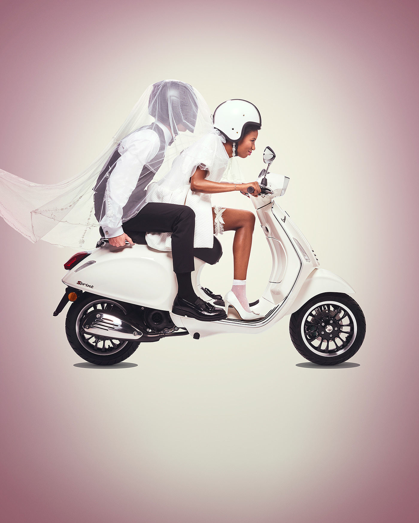 Color matching，motorcycle，Poster style，
