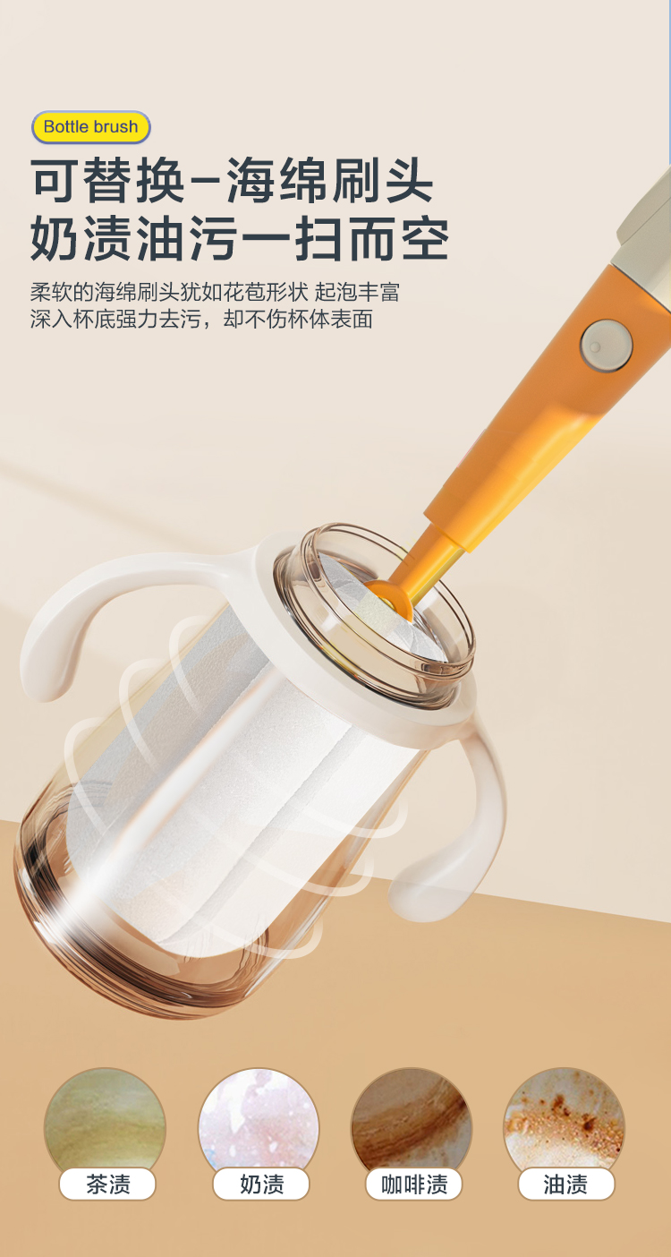 milk bottle brush，Infant child，Cleaning brush，