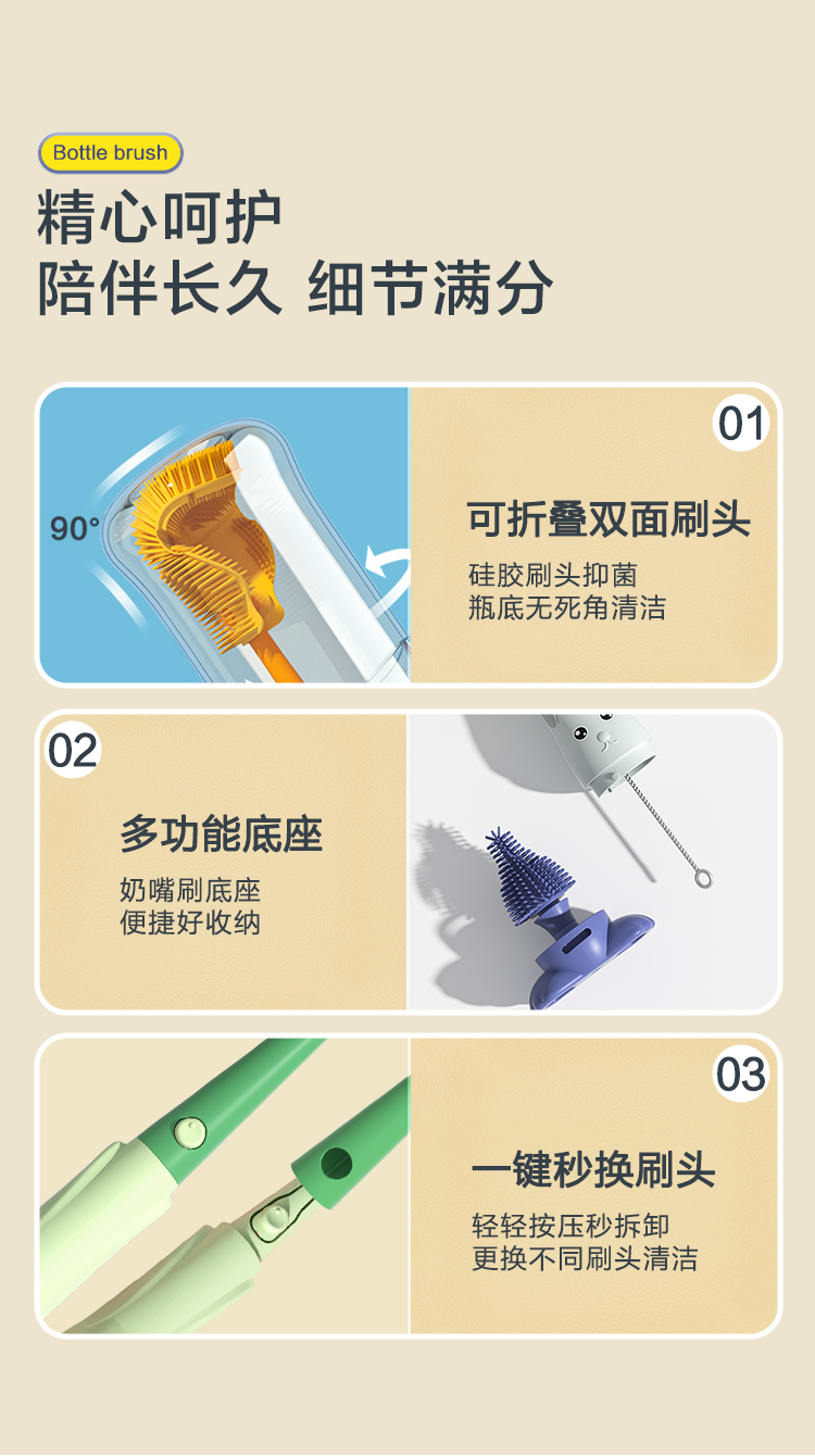 milk bottle brush，Infant child，Cleaning brush，