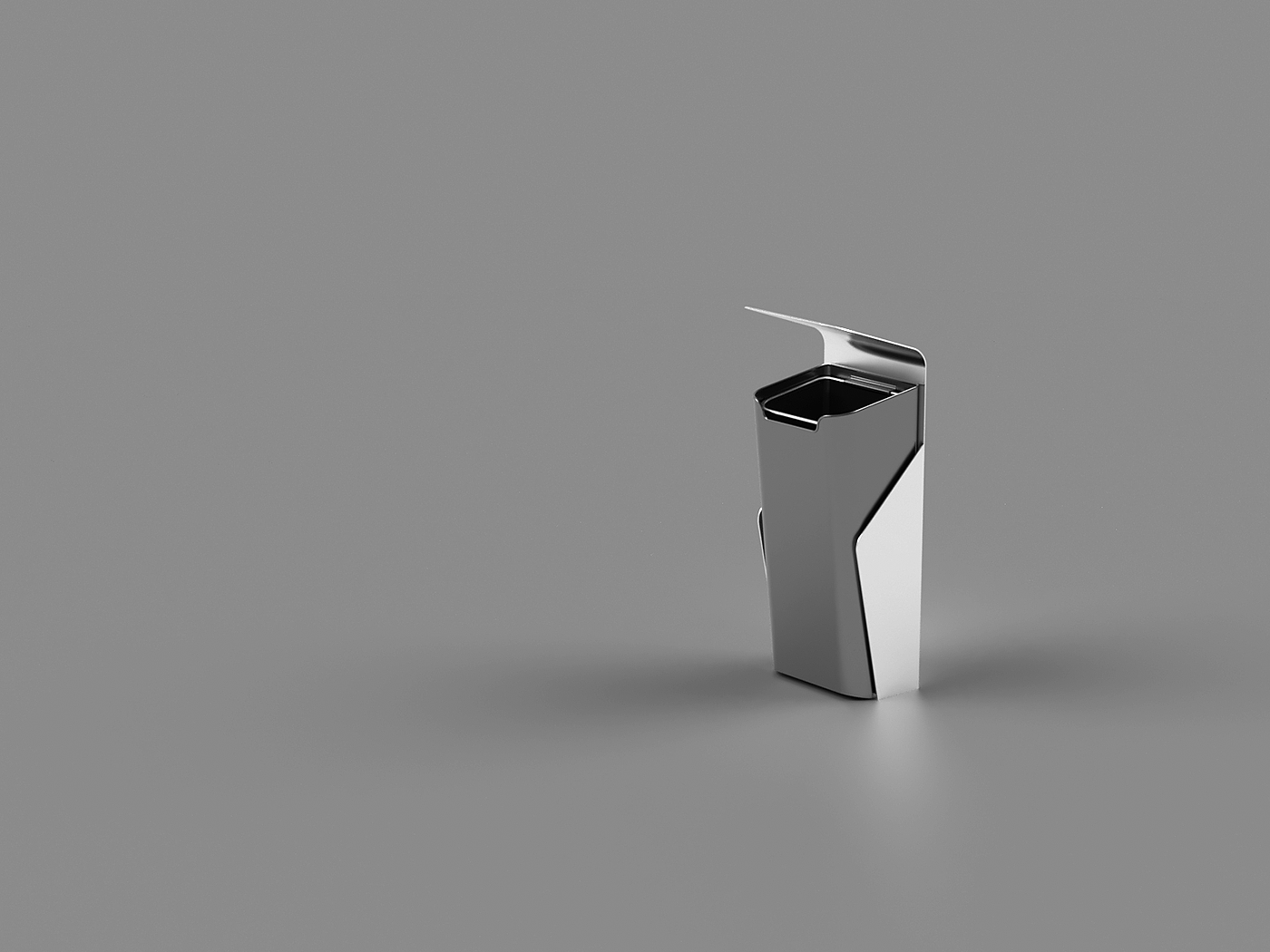 trash can，Metal cutting，Minimalist，