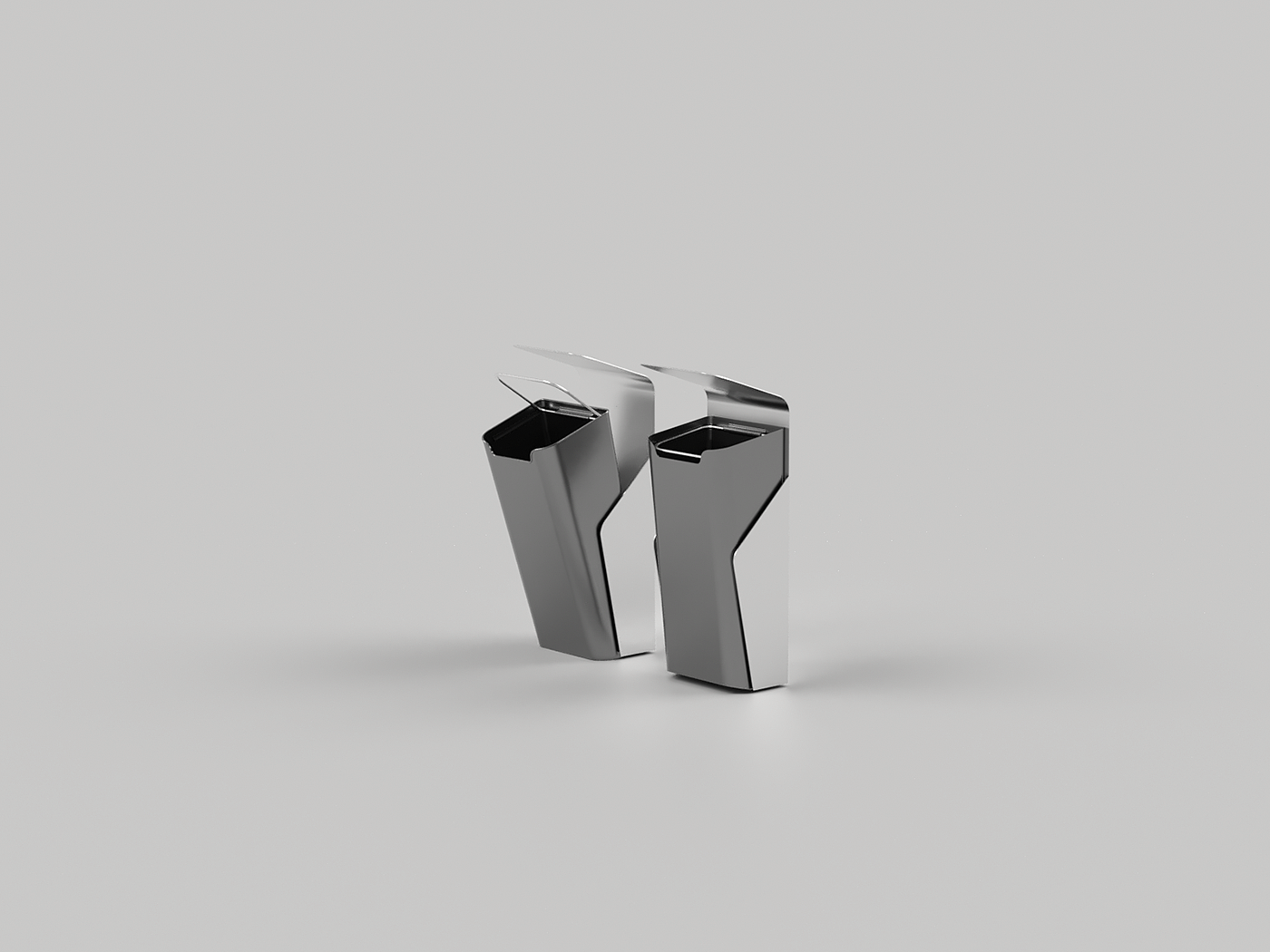 trash can，Metal cutting，Minimalist，