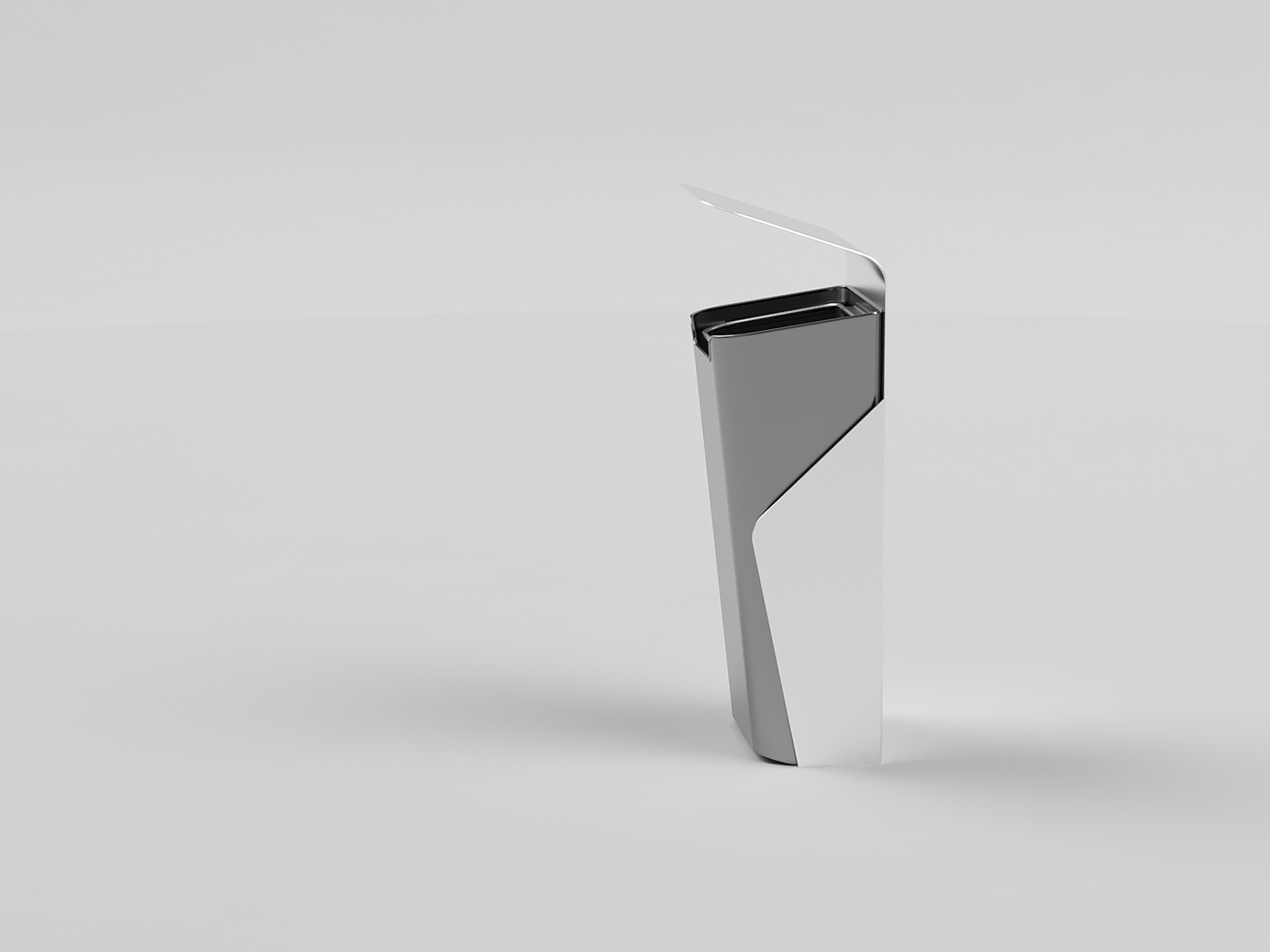 trash can，Metal cutting，Minimalist，