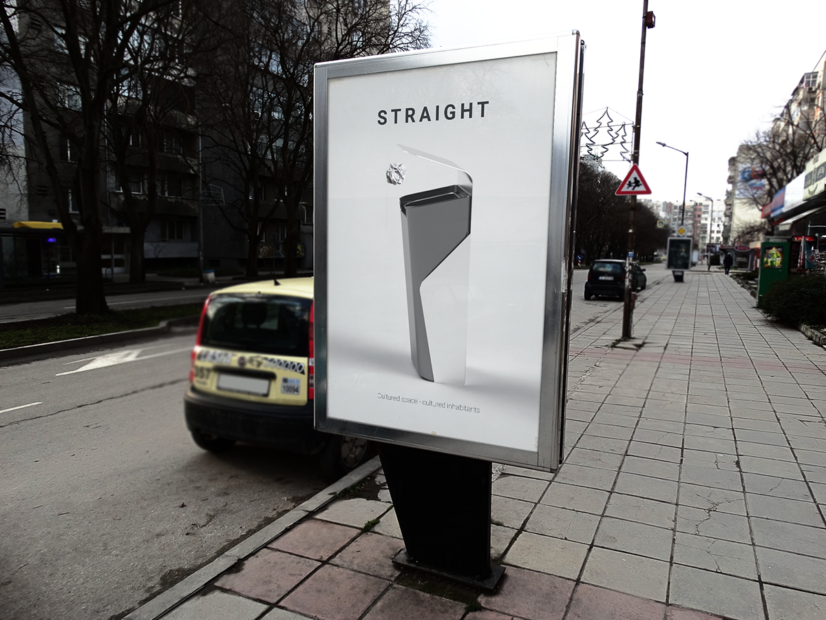 trash can，Metal cutting，Minimalist，