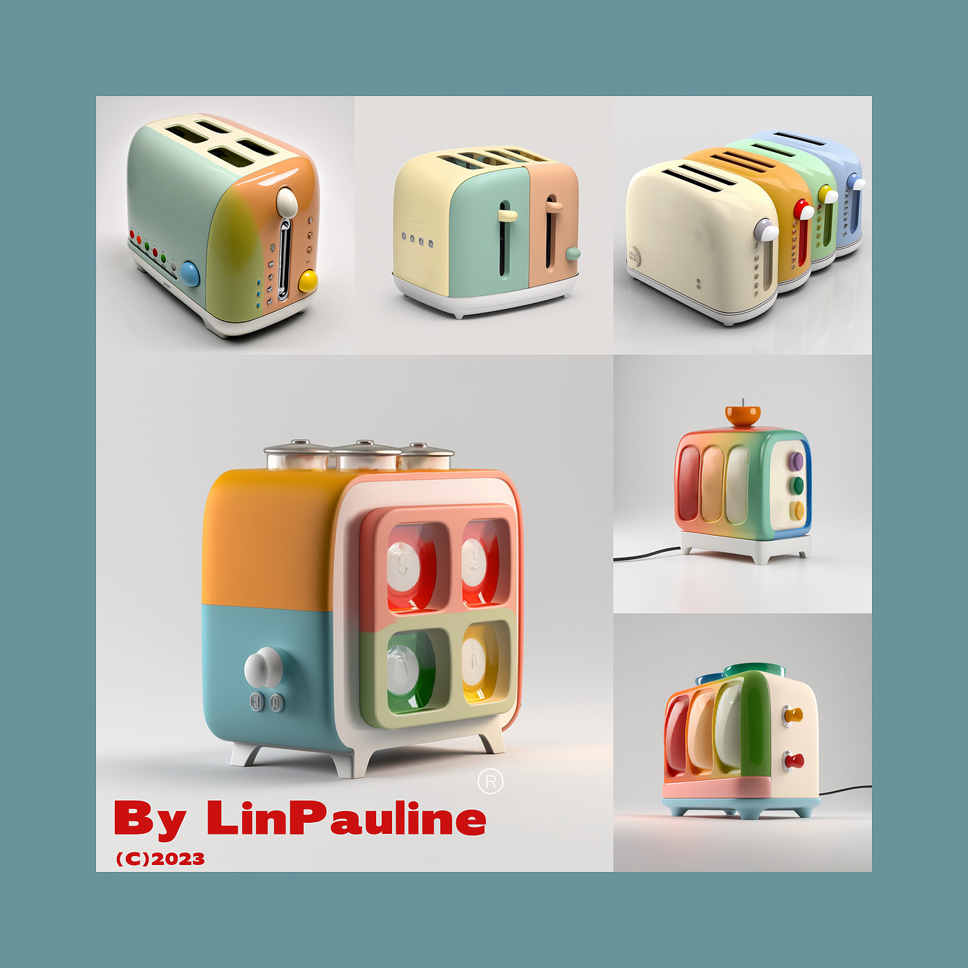 toaster，small home appliances，Appearance design，