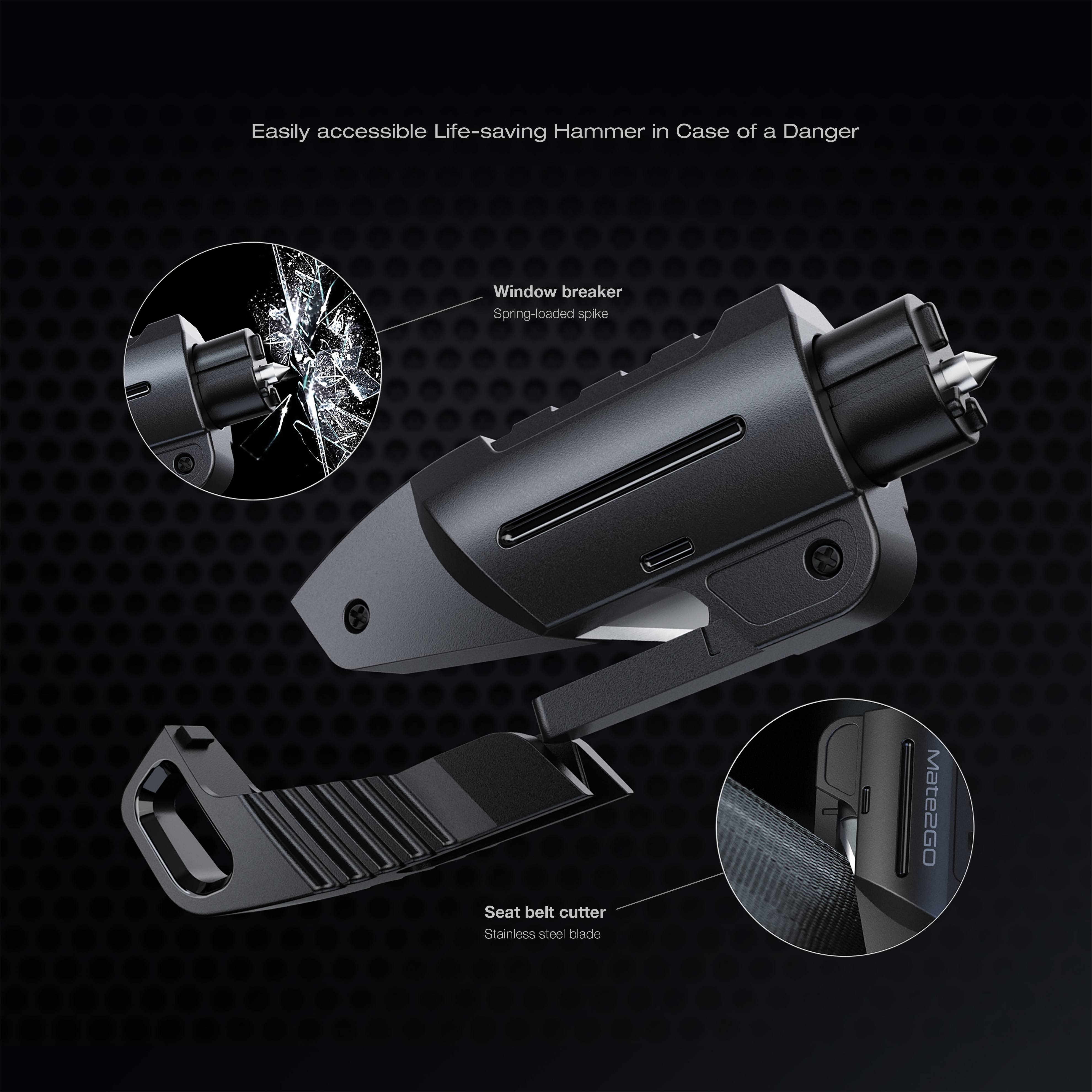 automobile，road trip，Broken window，Emergency safety hammer，escape，Cut safety belt，Underwater Escape，Car spontaneous combustion escape，