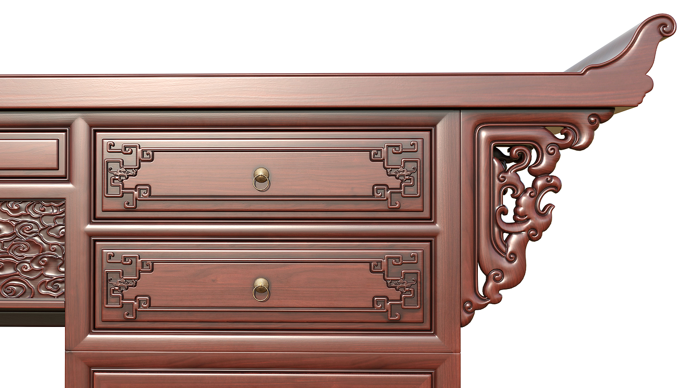 Chinese style，Article，furniture，Mahogany，red sandalwood，Yellow pear，Modeling rendering animation，Video tutorial，