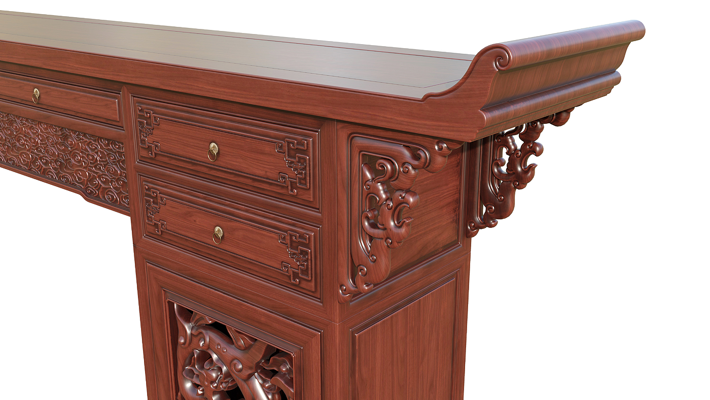 Chinese style，Article，furniture，Mahogany，red sandalwood，Yellow pear，Modeling rendering animation，Video tutorial，